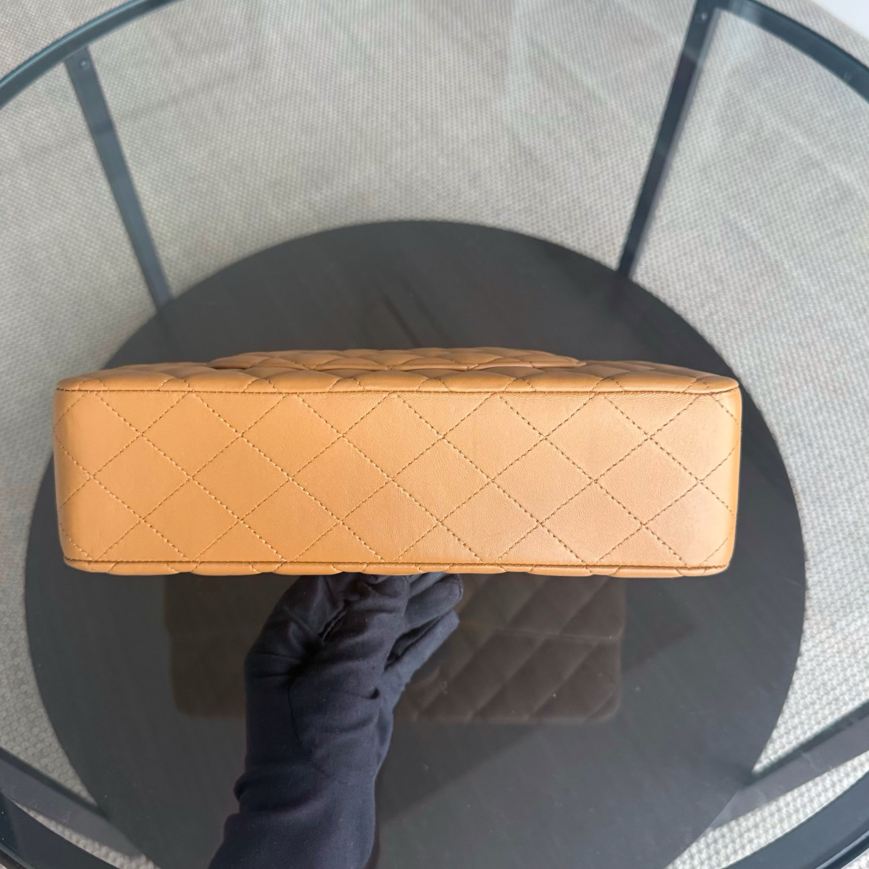 Chanel Classic Flap Medium - 25CM Quilted Lambskin Caramel Silver Hardware Series 19