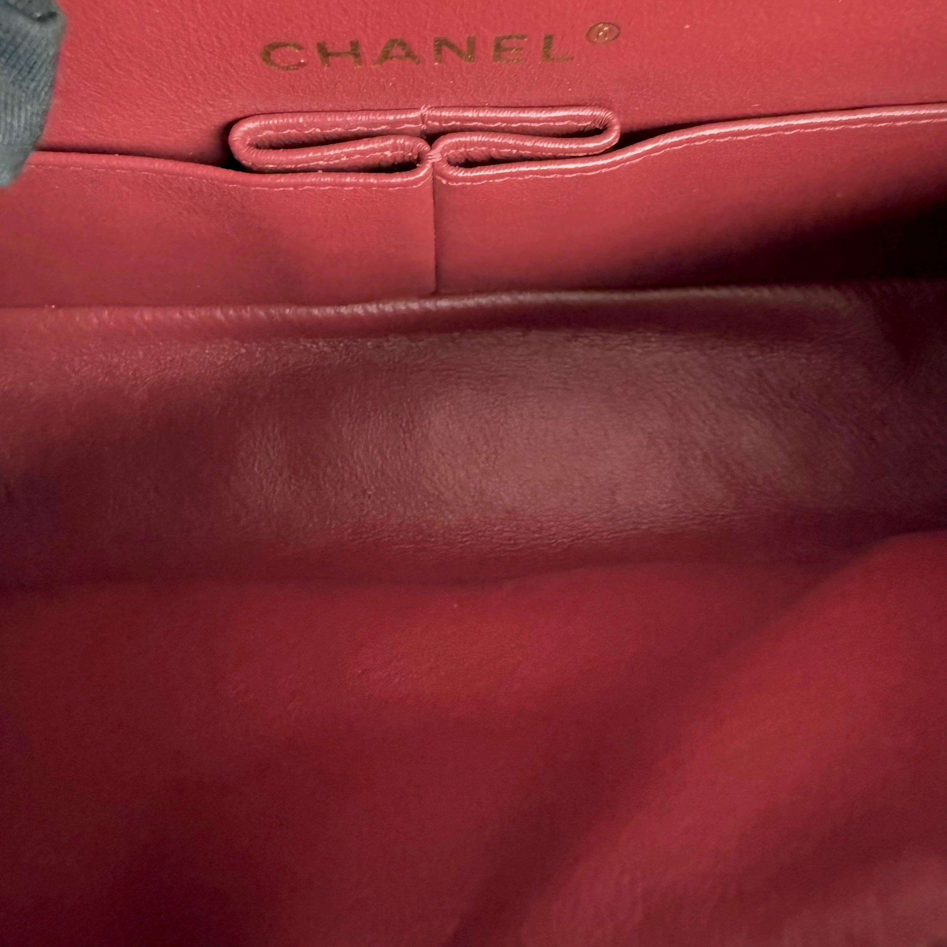 Chanel 2.55 Reissue 255 - 24CM Quilted Calfskin Dark Red Burgundy Gold Hardware Series 25