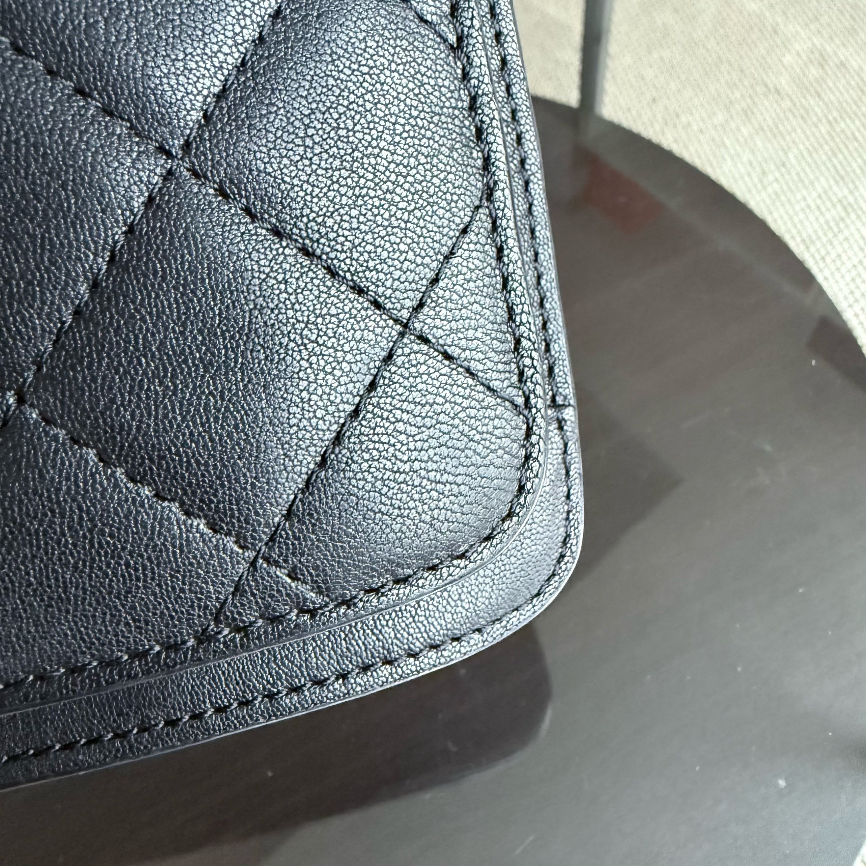 Chanel Medium CC Box Flap - Quilted Calfskin Black Silver Hardware Series 25