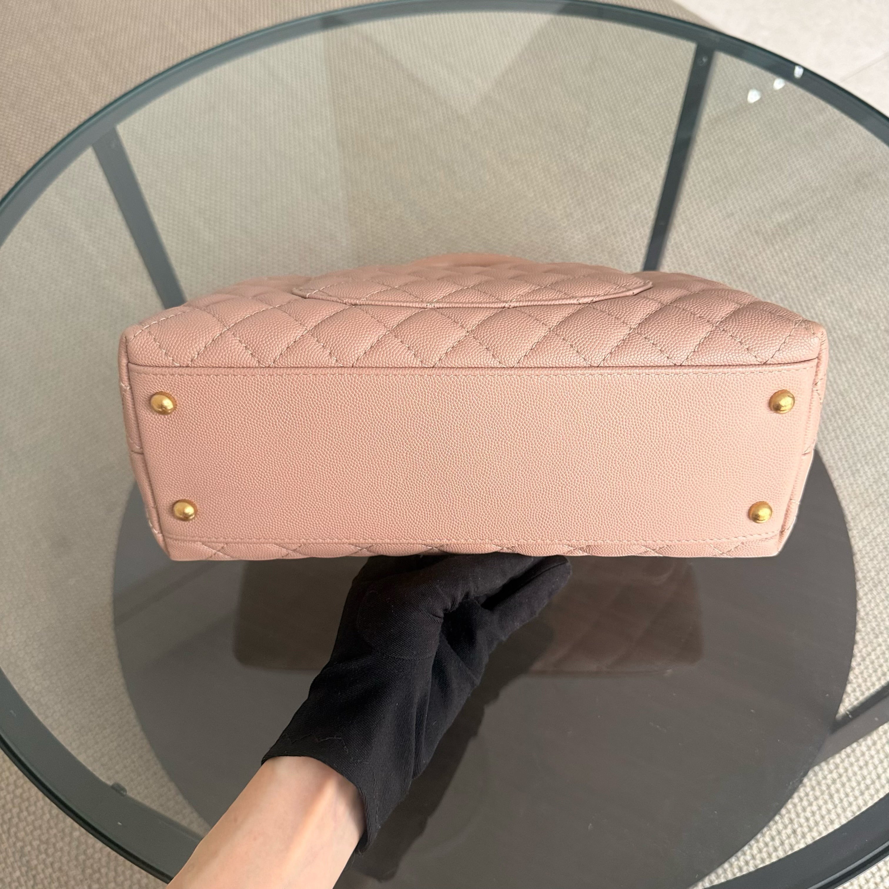 Chanel Coco Handle Medium - Caviar Quilted Beige Gold Hardware Series 26