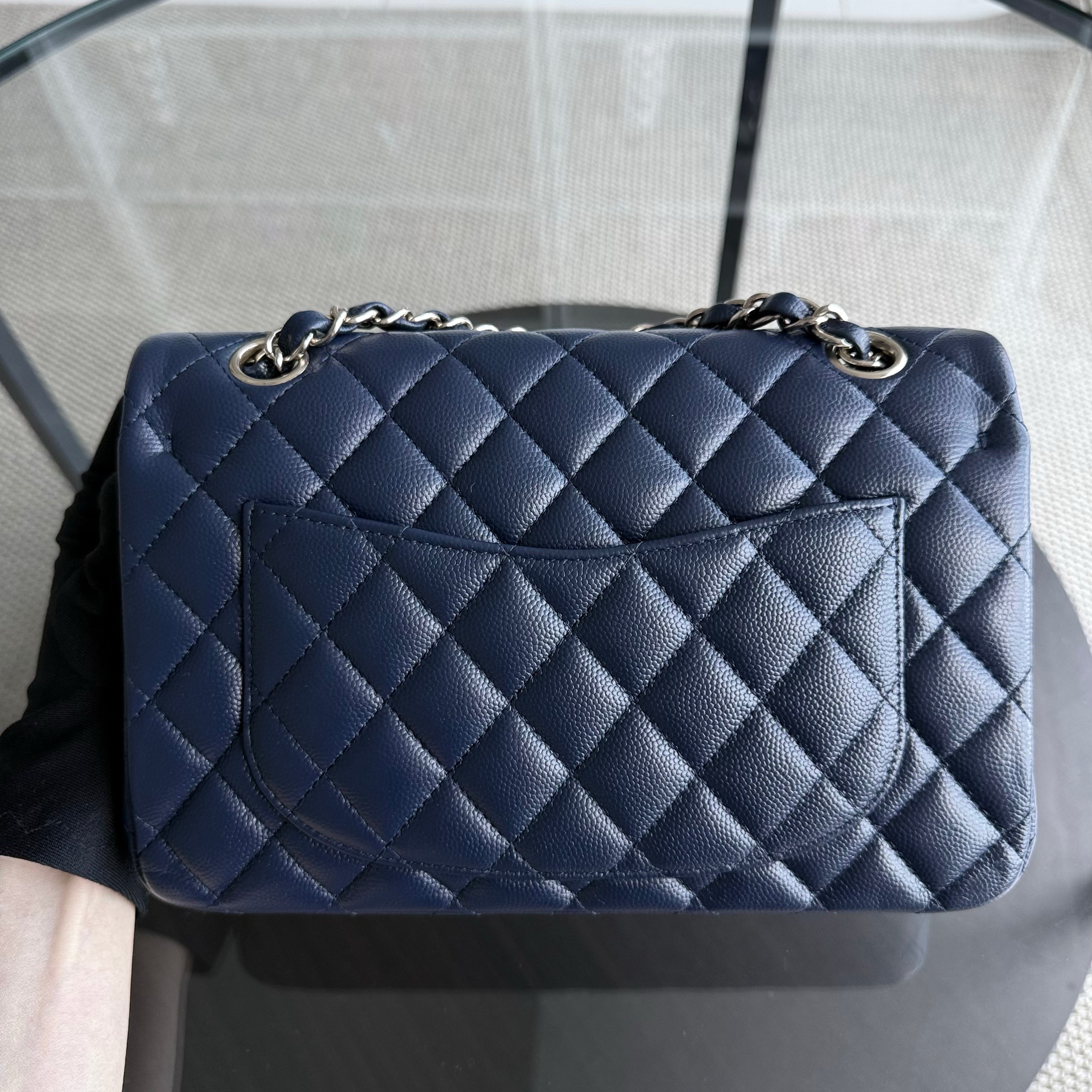 Chanel Classic Flap Small - Caviar 23CM Quilted Dark Navy Blue Gold Hardware Series 29