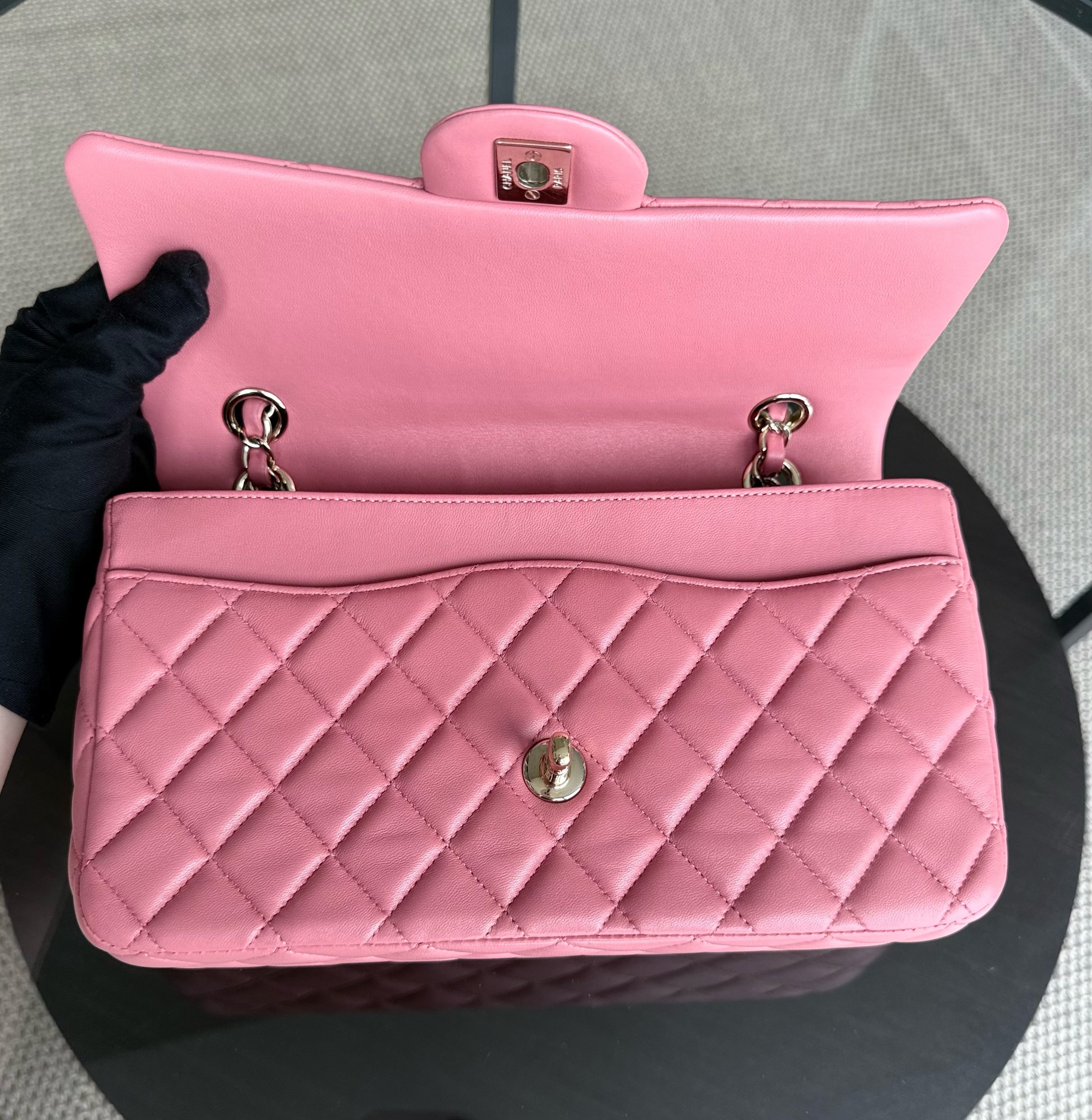 Chanel Classic Flap Medium  - 25CM Quilted Lambskin Valentine Heart Pink Special Edition Series 19