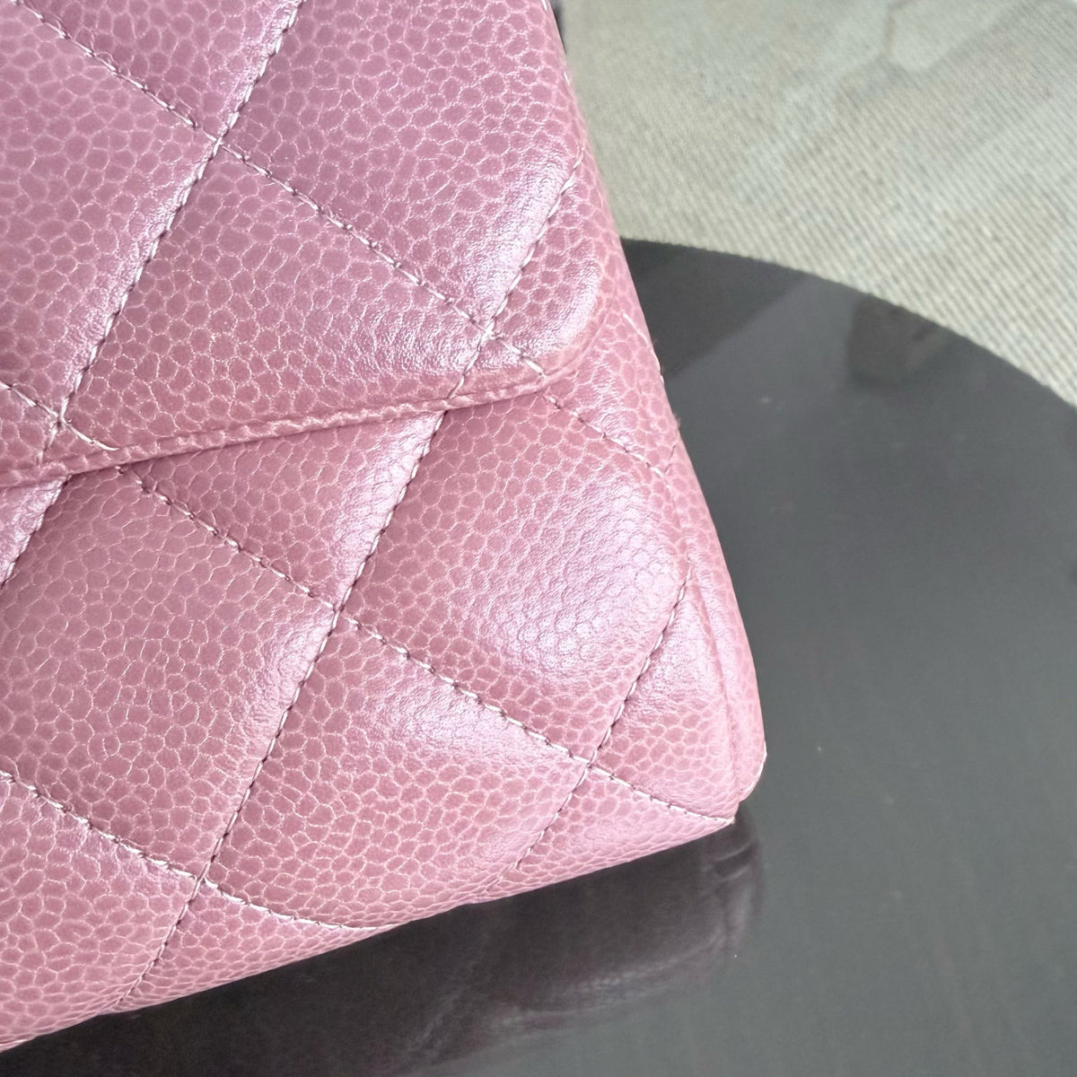 Chanel Timeless Flap - Single Flap Clutch Quilted Caviar Pink Silver Hardware Series 21