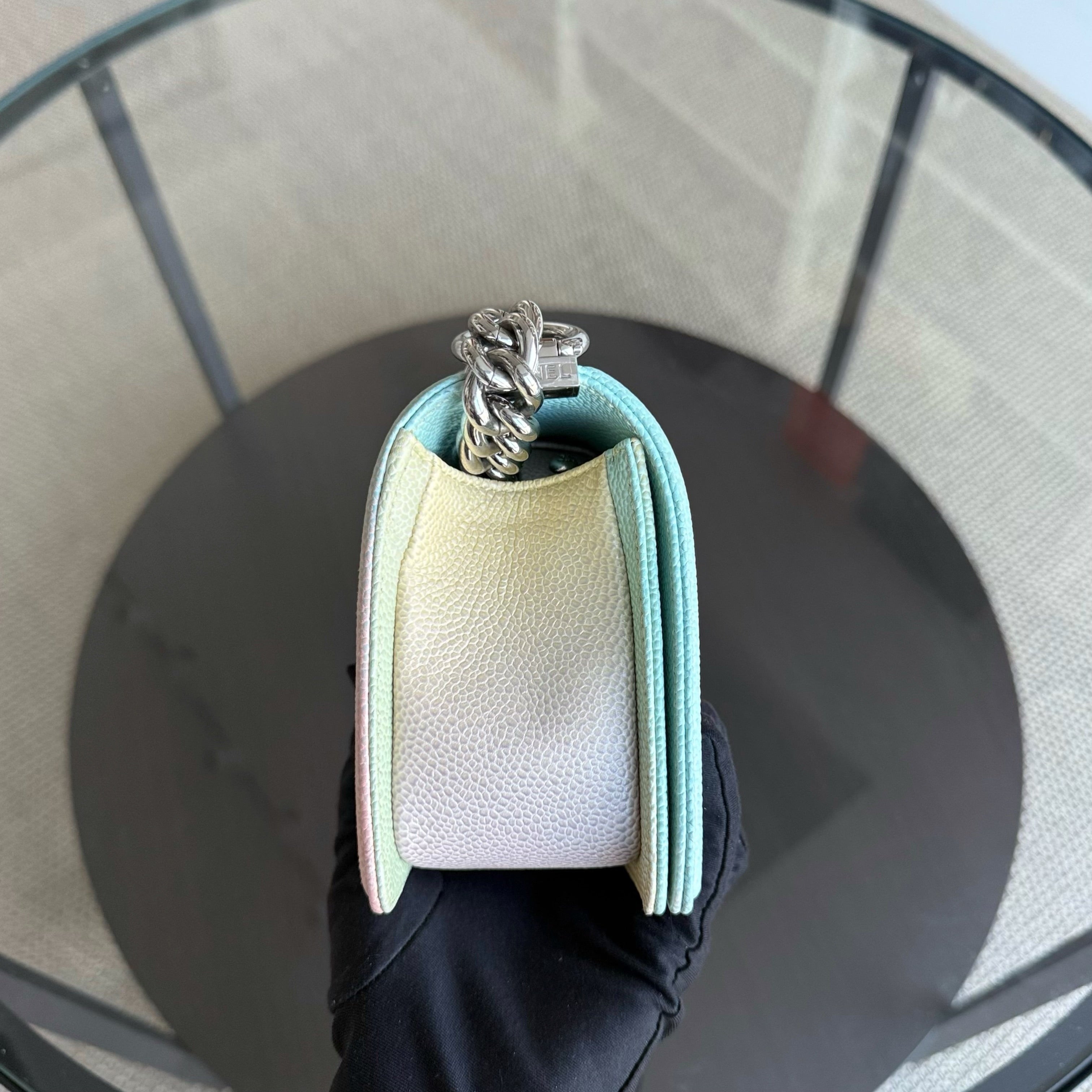 Chanel Boy Small Limited Edition - Caviar Quilted Grained Calfskin Rainbow Silver Hardware Series 25