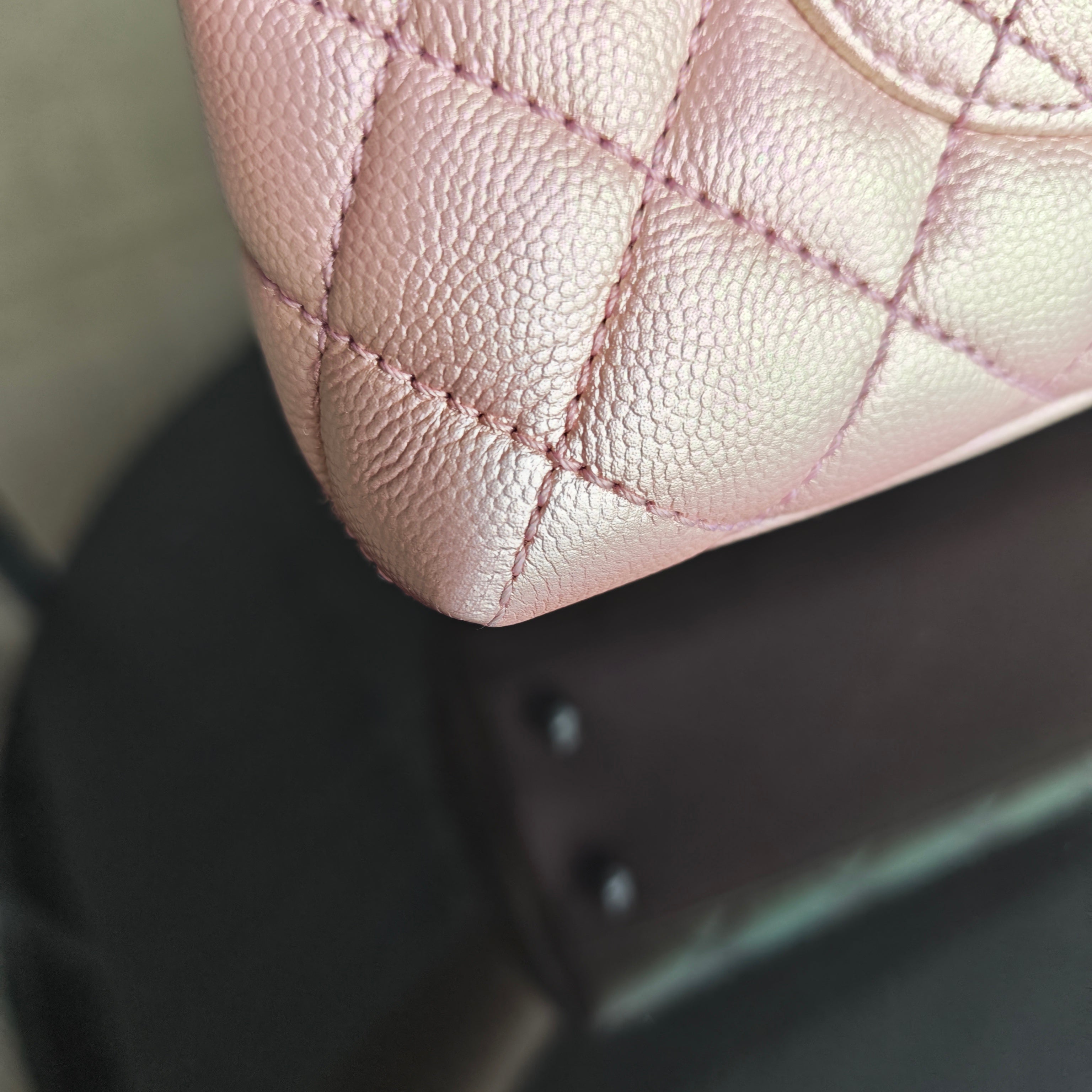 Chanel Coco Handle Small - Caviar Quilted Irridescent Pink Gold Hardware Microchip