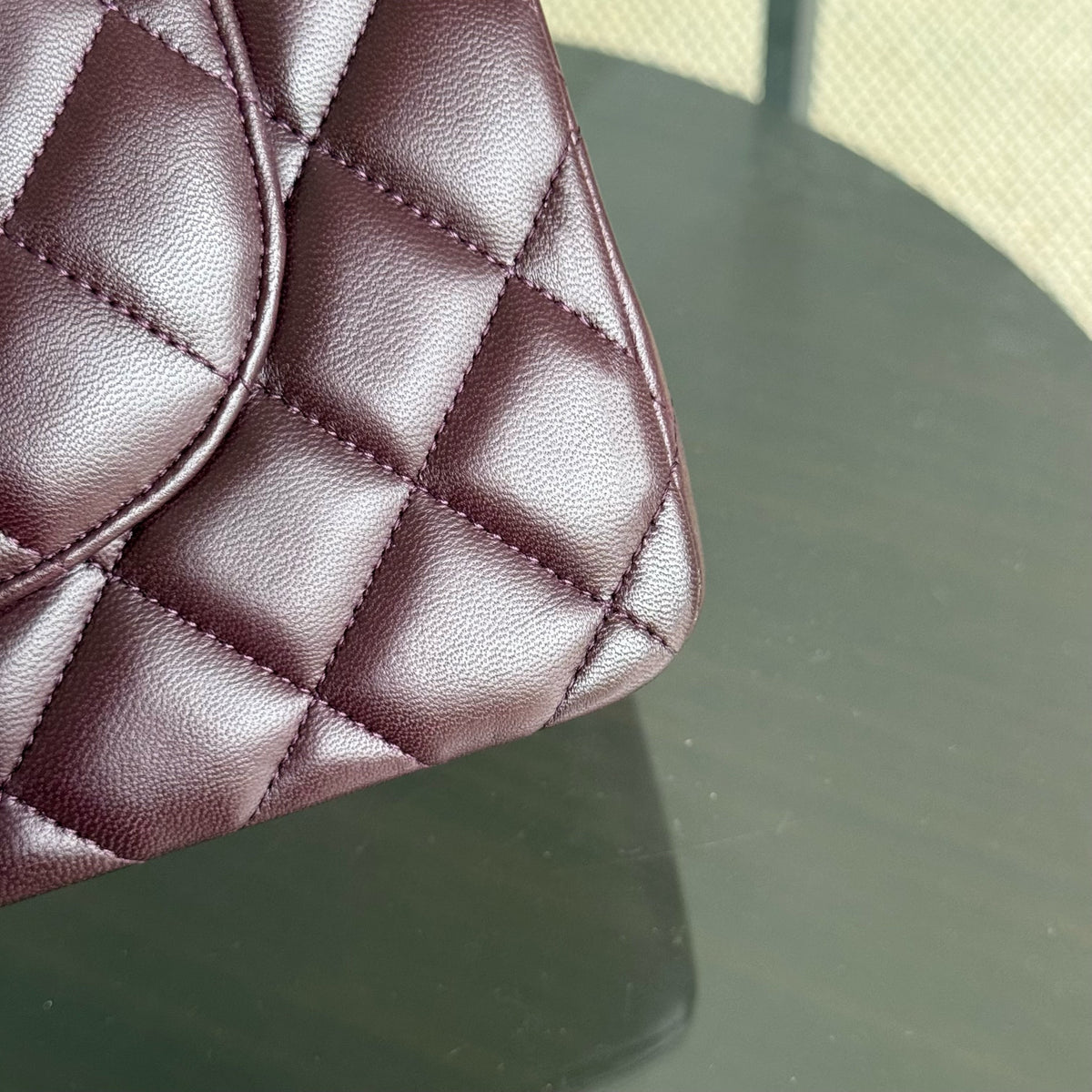 Chanel Classic Flap Jumbo - Double Flap 30CM Quilted Lambskin Dark Maroon Dark Silver Hardware