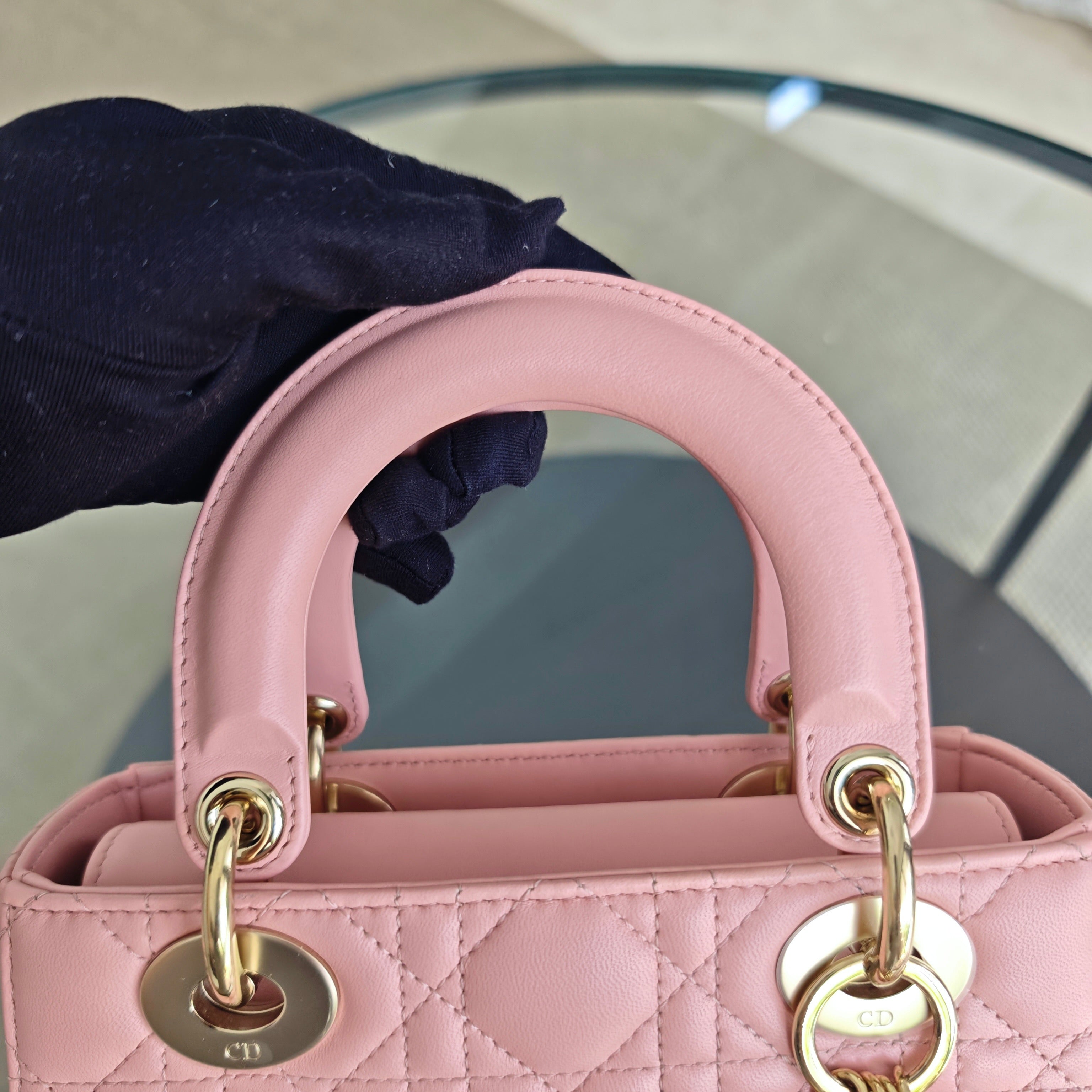 Dior Lady Small ABC Flap - Cannage Lambskin Light Pink Gold Hardware MyABC