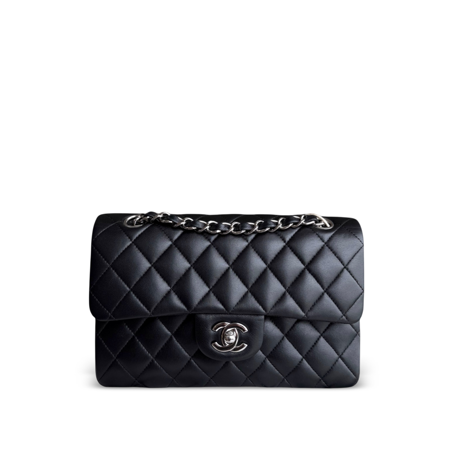 Chanel Classic Flap Small - Lambskin 23CM Quilted Black Silver Hardware Series 14
