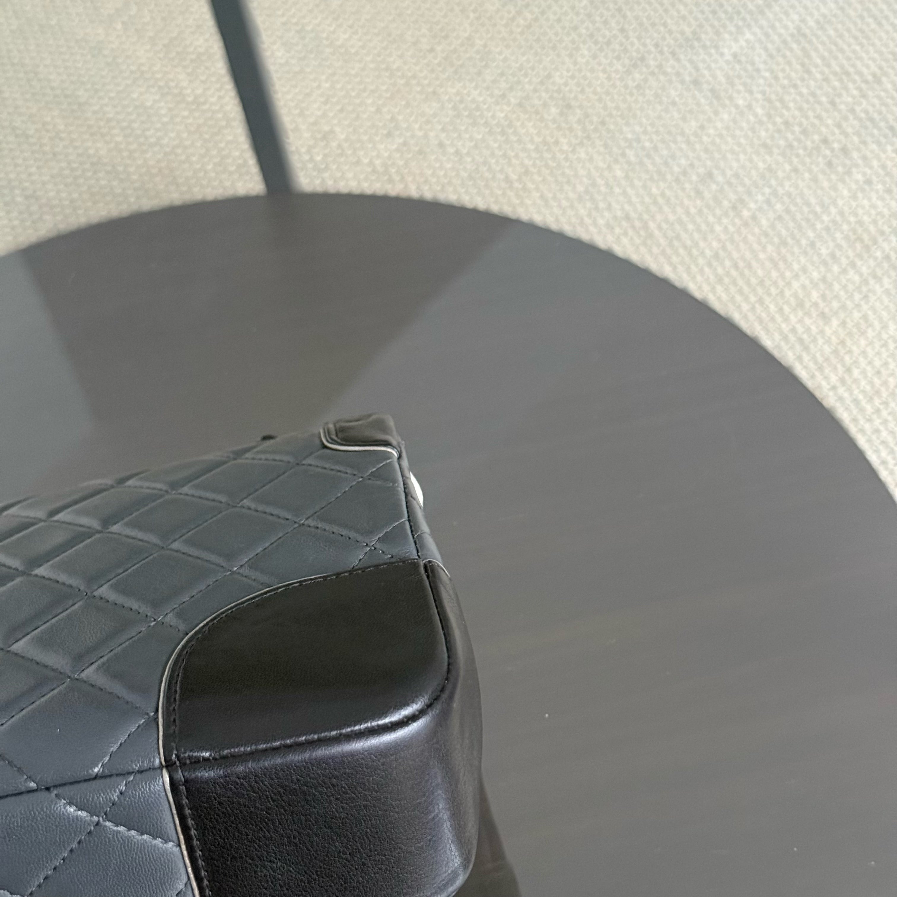 Chanel Flap Medium - Calfskin 25CM Quilted Dark Gray Ruthenium Silver Hardware Series 21