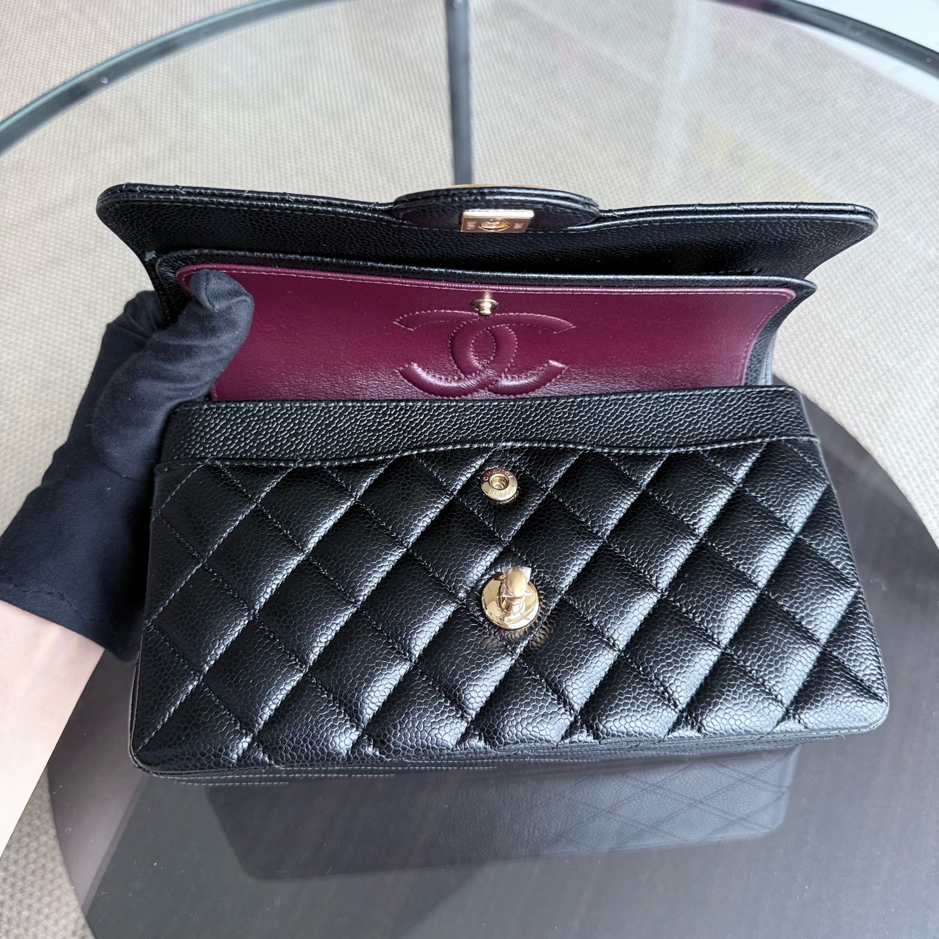 Chanel Classic Flap Small - Caviar 23CM Quilted Black Gold Hardware Series 30