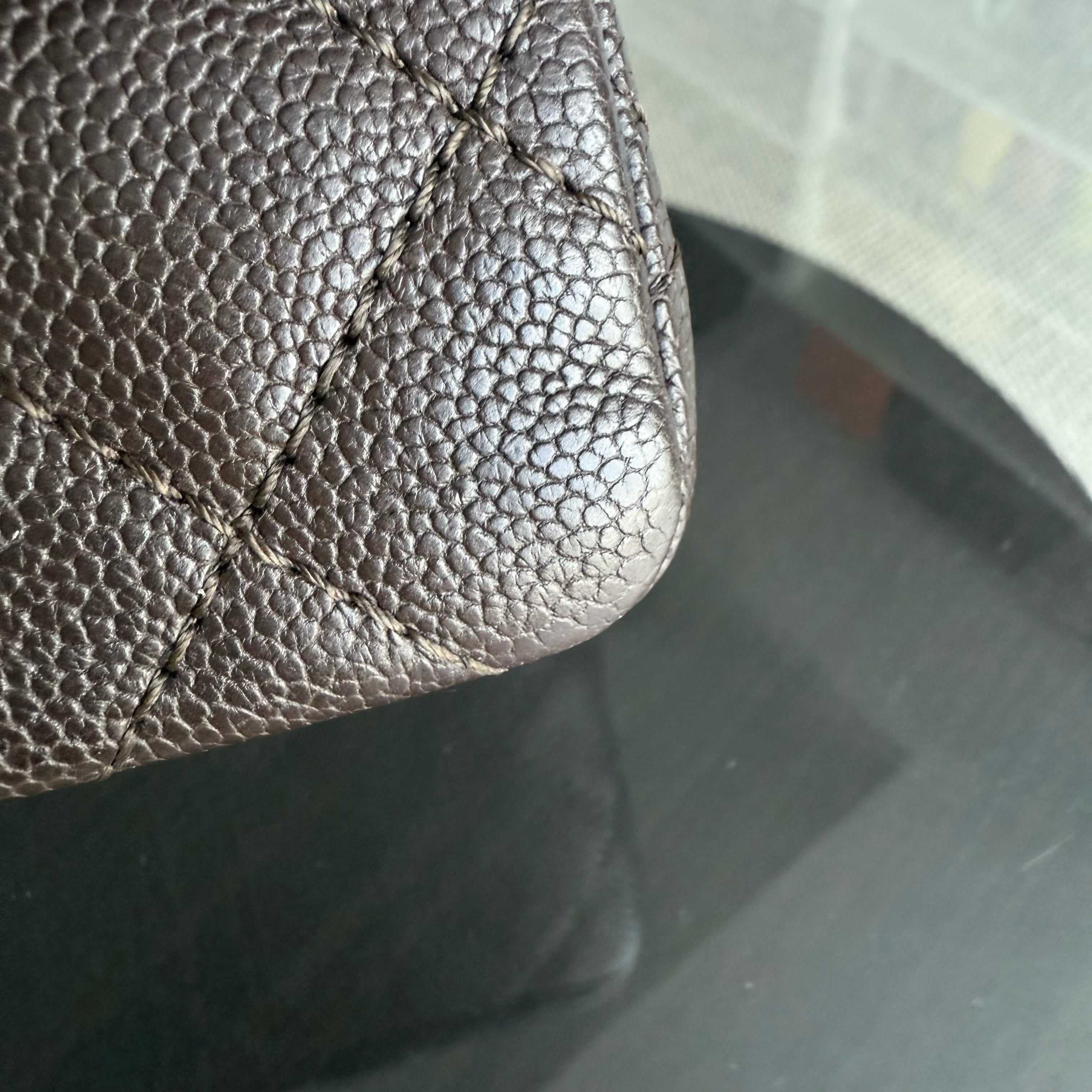 Chanel 2.55 Reissue 226 - Caviar Quilted Grained Calfskin Dark Brown Silver Hardware Series 14