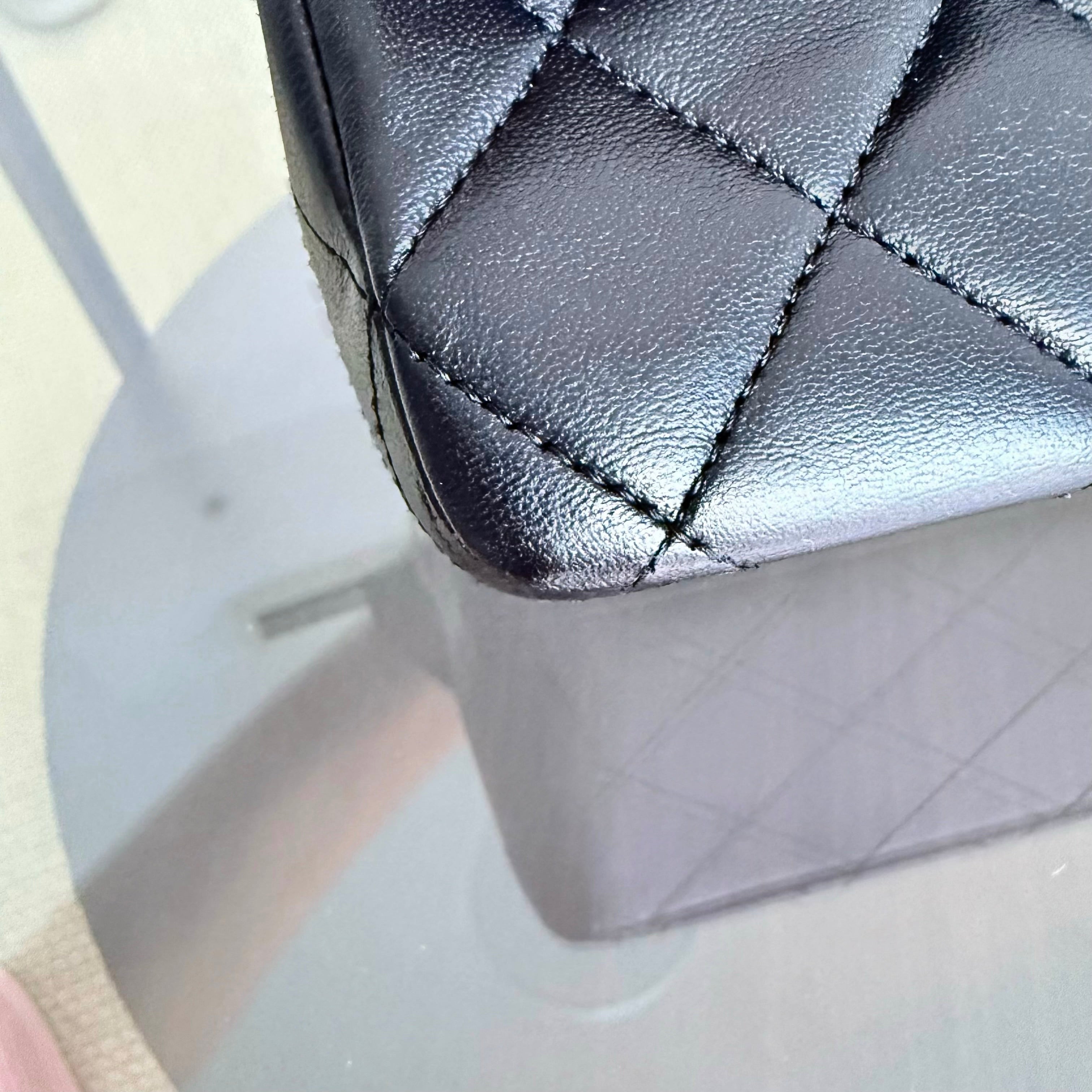 Chanel Classic Flap Medium - 25CM Quilted Lambskin Black Silver Hardware Series 15