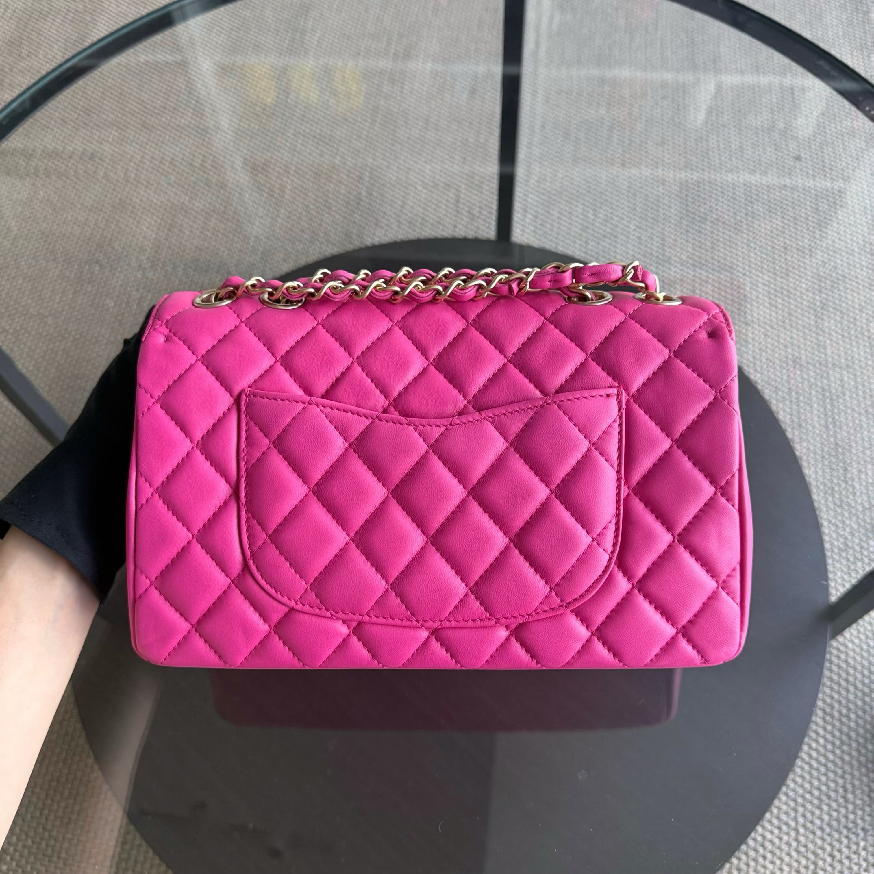 Chanel Chic Flap Seasonal Flap Medium - 25CM Quilted Lambskin Pink Gold Hardware Series 21