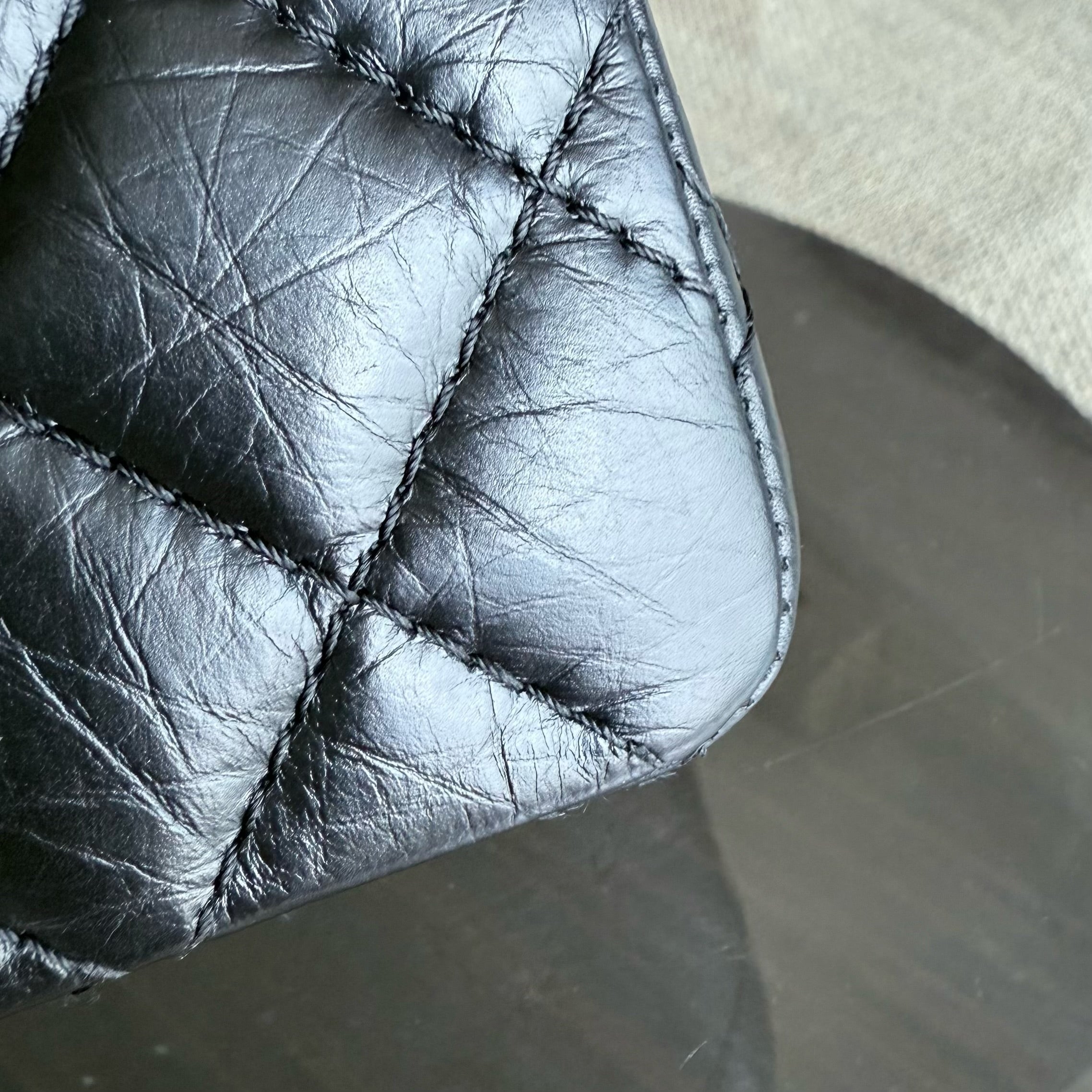 Chanel 2.55 Reissue 226 - Quilted Aged Calfskin Black Ruthenium  Silver Hardware Series 19