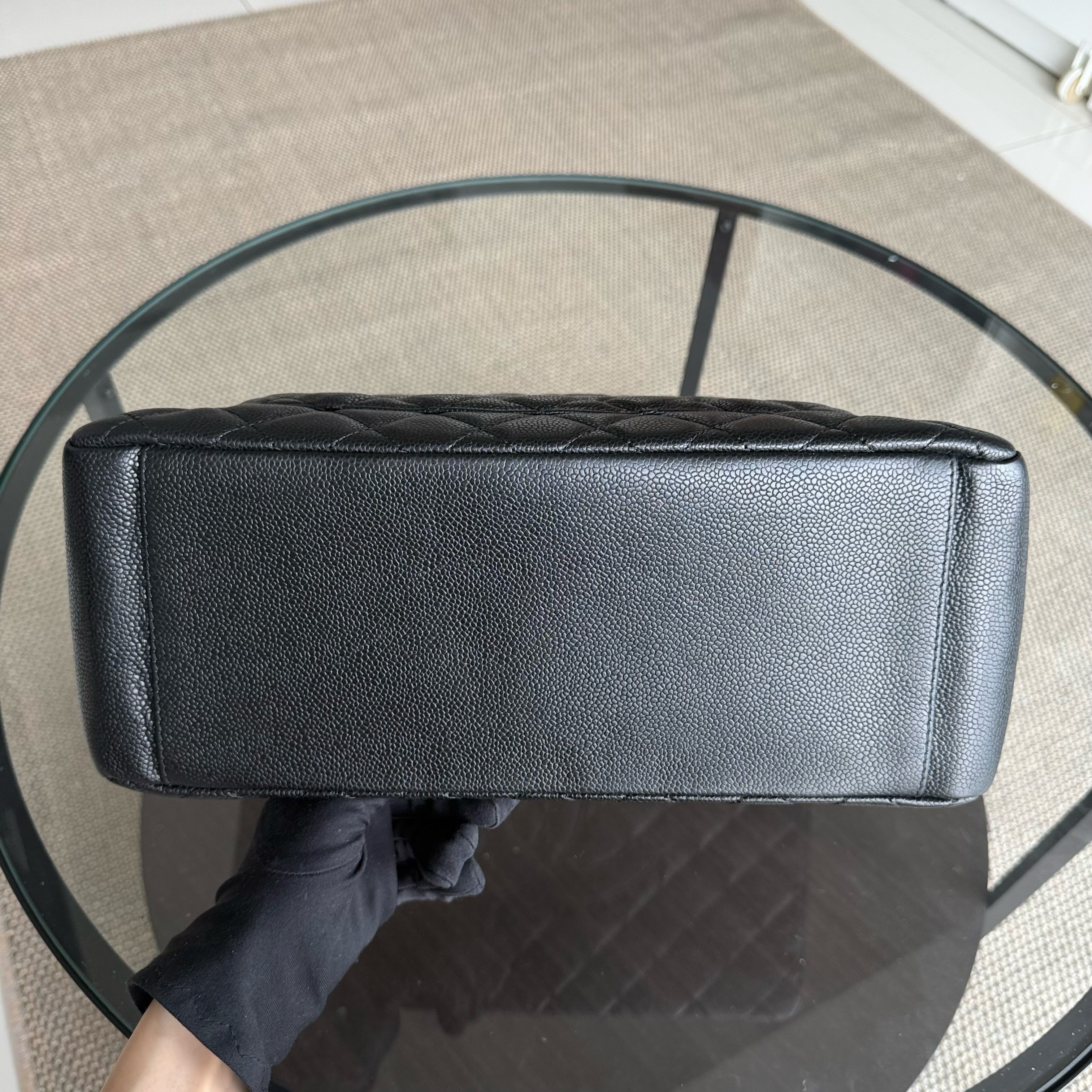 Chanel GST Grand Shopping Tote - Caviar Quilted Black Gold Hardware Series 12