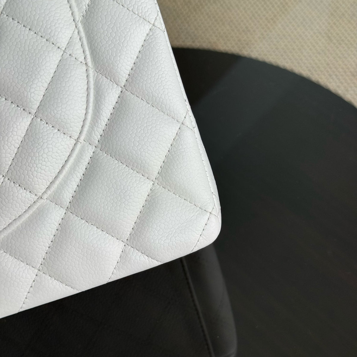 Chanel Classic Flap Maxi - Caviar 33CM Double Flap White Gold Hardware