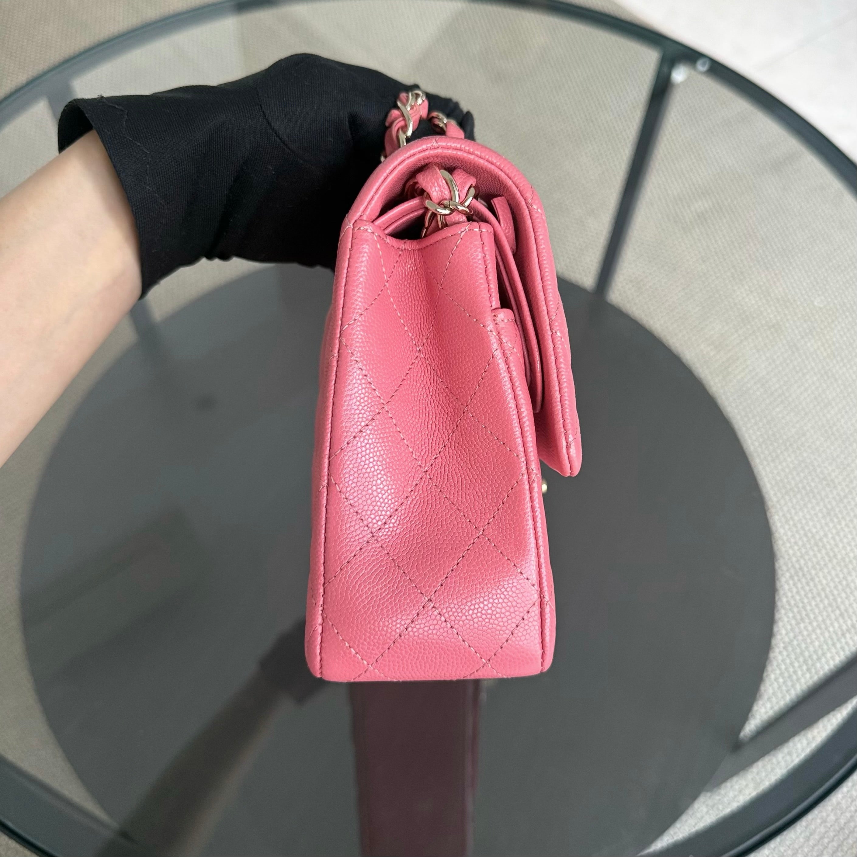 Chanel Classic Flap Medium - 25CM Quilted Caviar Barbie Pink Gold Hardware Series 28
