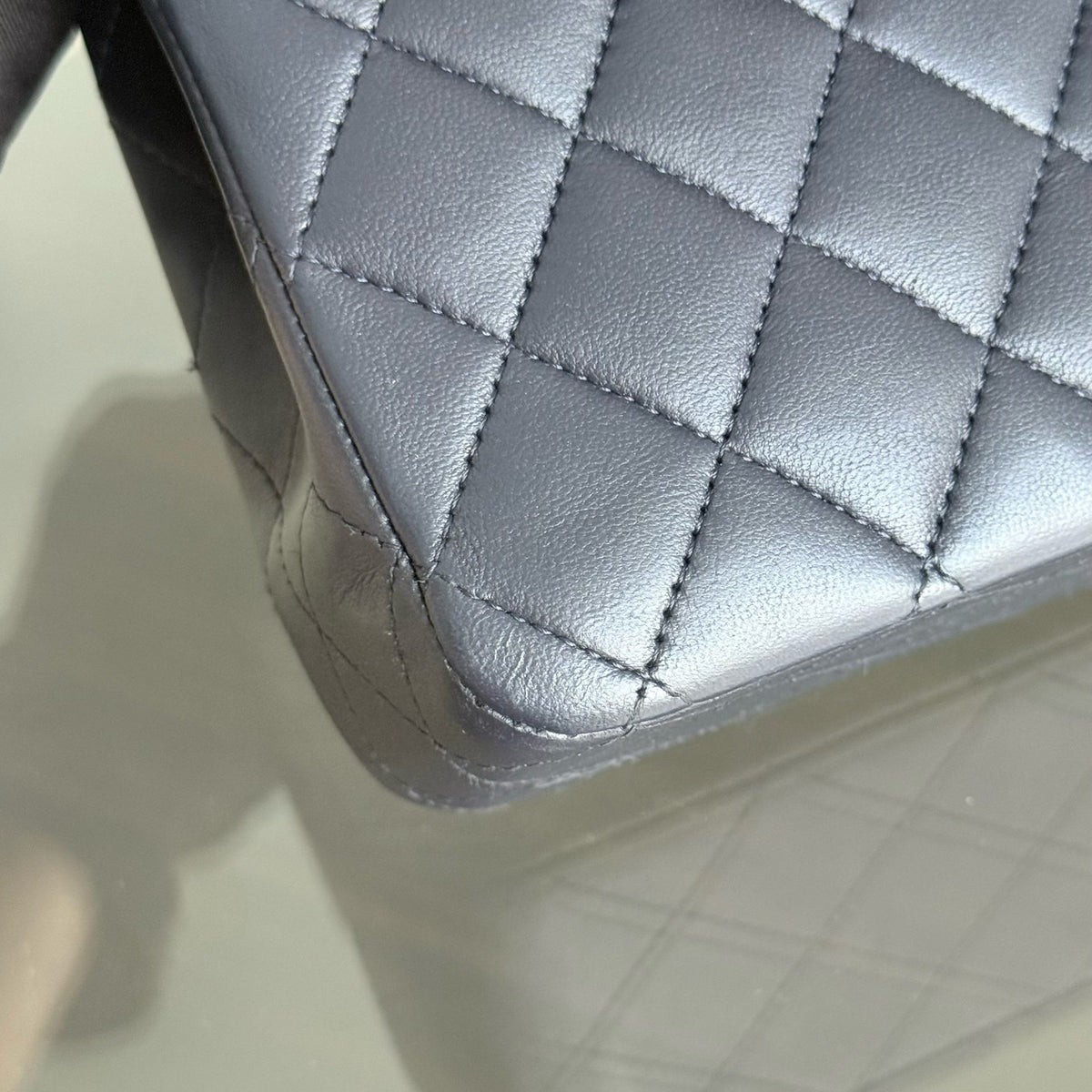 Chanel Classic Flap Medium - Lambskin 25CM Quilted Midnight Blue Light Silver Hardware Series 24
