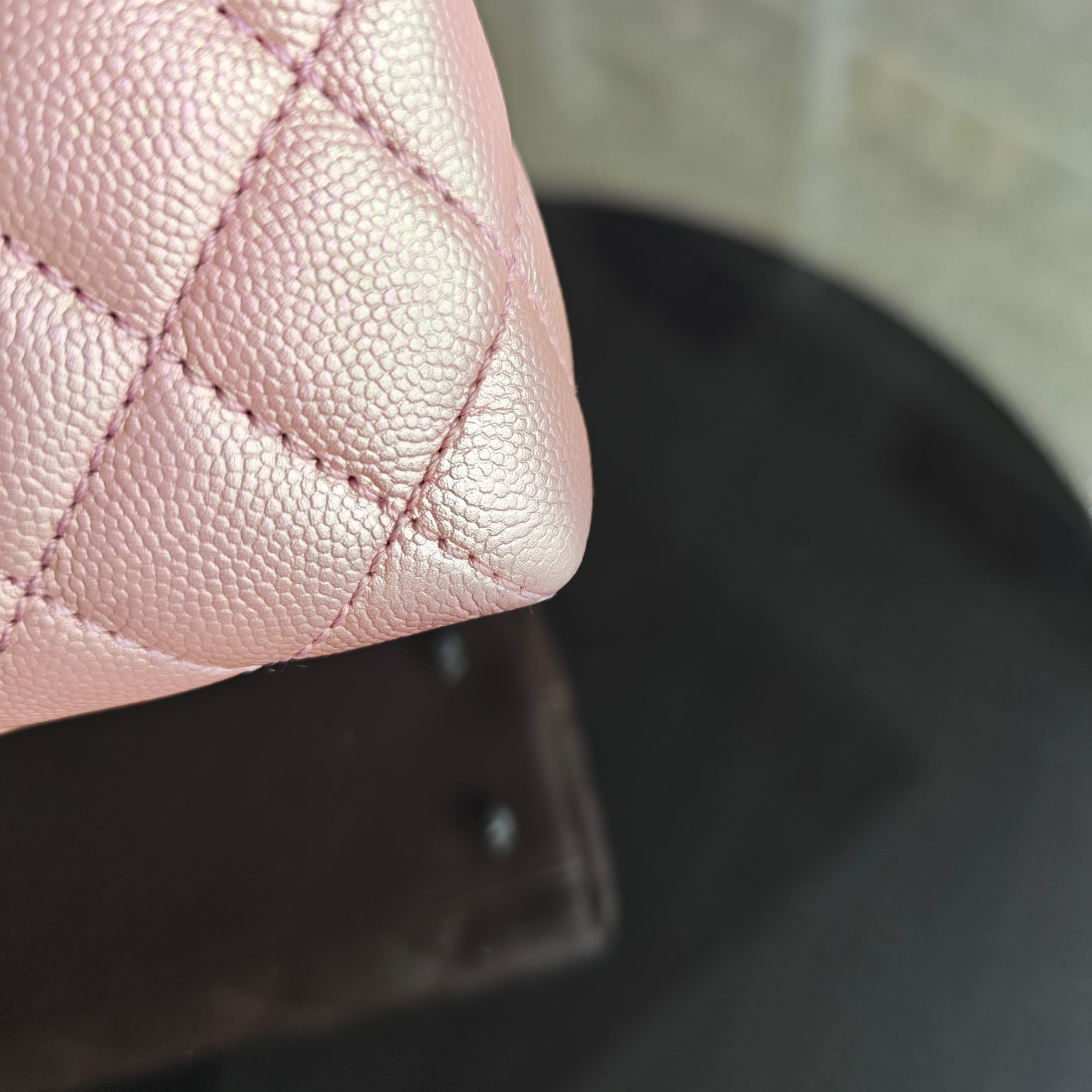 Chanel Coco Handle Small - Caviar Quilted Irridescent Pink Gold Hardware Microchip