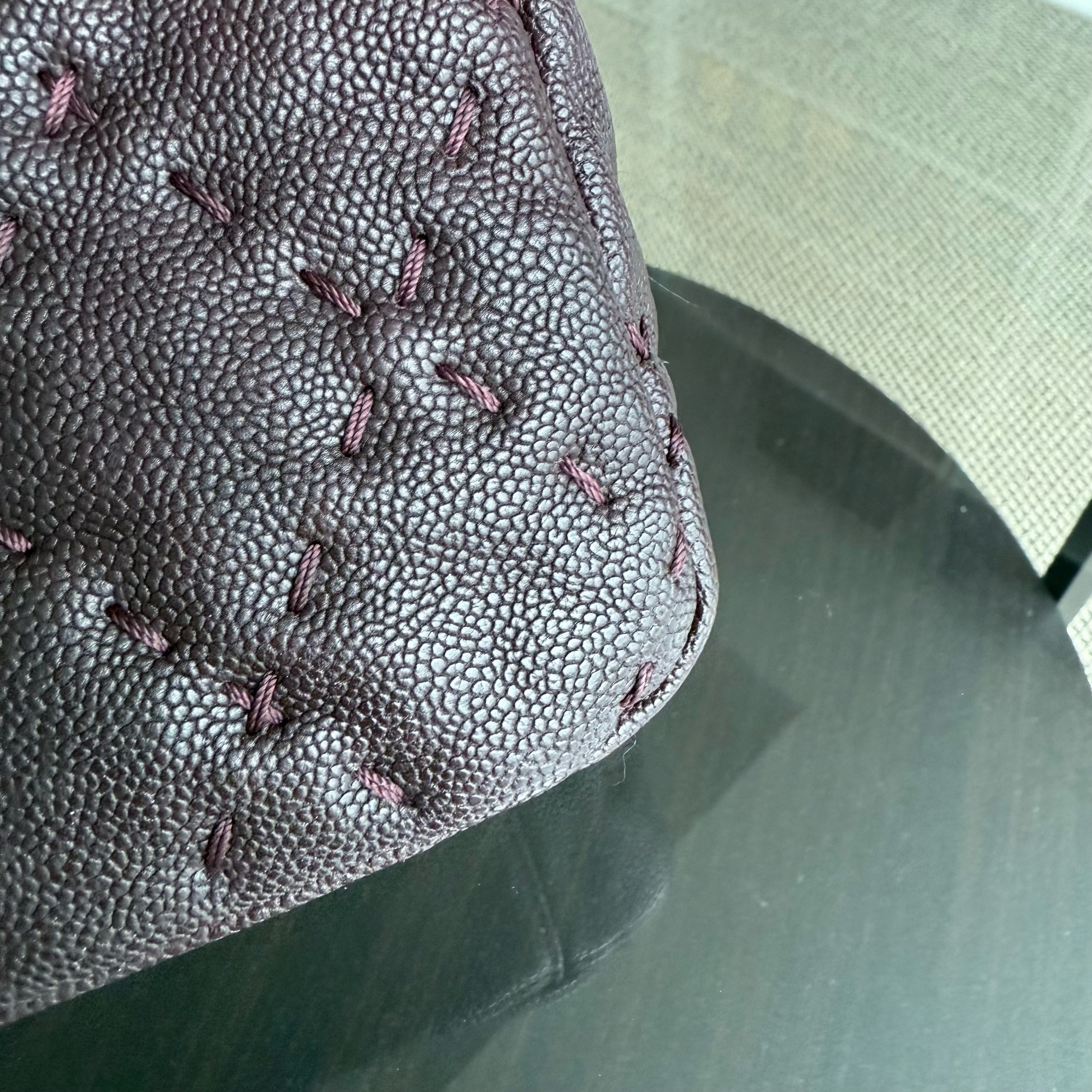 Chanel Seasonal Flap Wild Stitches - Caviar Quilted Grained Calfskin Dark Brown Gold Hardware Series 15