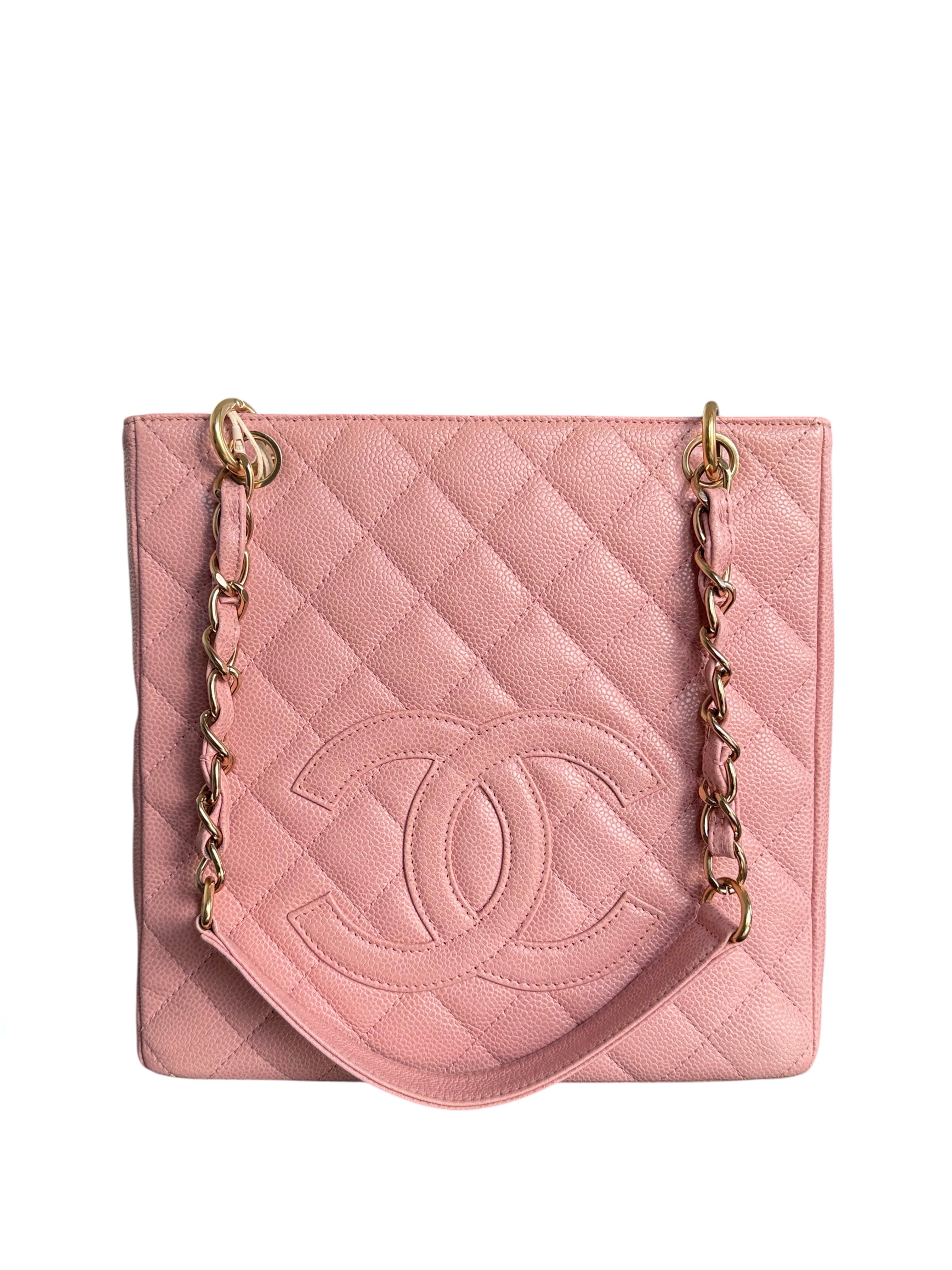 Chanel PST Petite Shopping Tote - Caviar Quilted Light Pink Gold Hardware Series 8