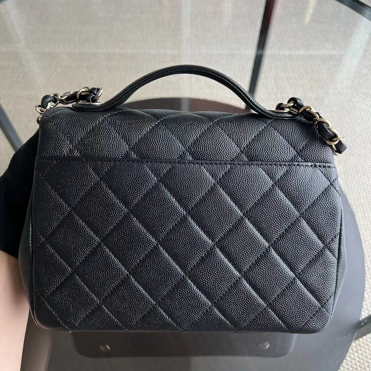 *Full Set with Receipt* Caviar Business Affinity Medium Quilted Calfskin Black Silver Hardware Series 26