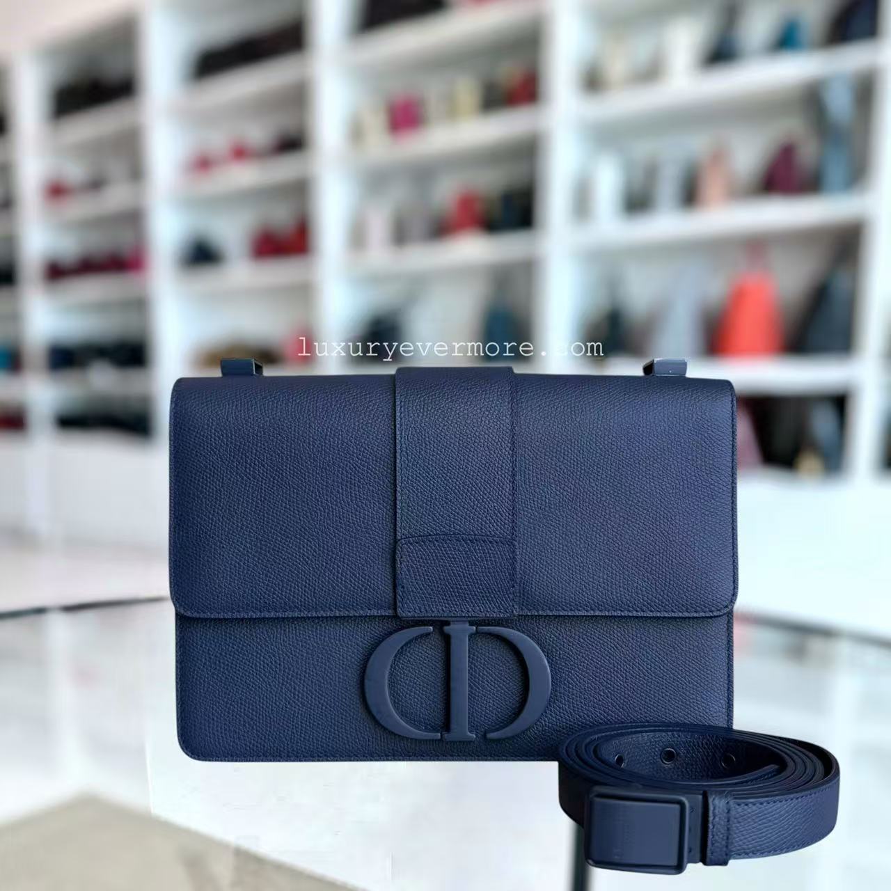 *Unused* Dior 30 Montaigne - Grained Calfskin So Blue Hardware