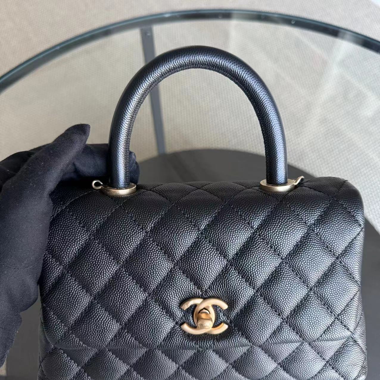 Chanel Coco Handle Small - Caviar Quilted Black Gold Hardware Series 25