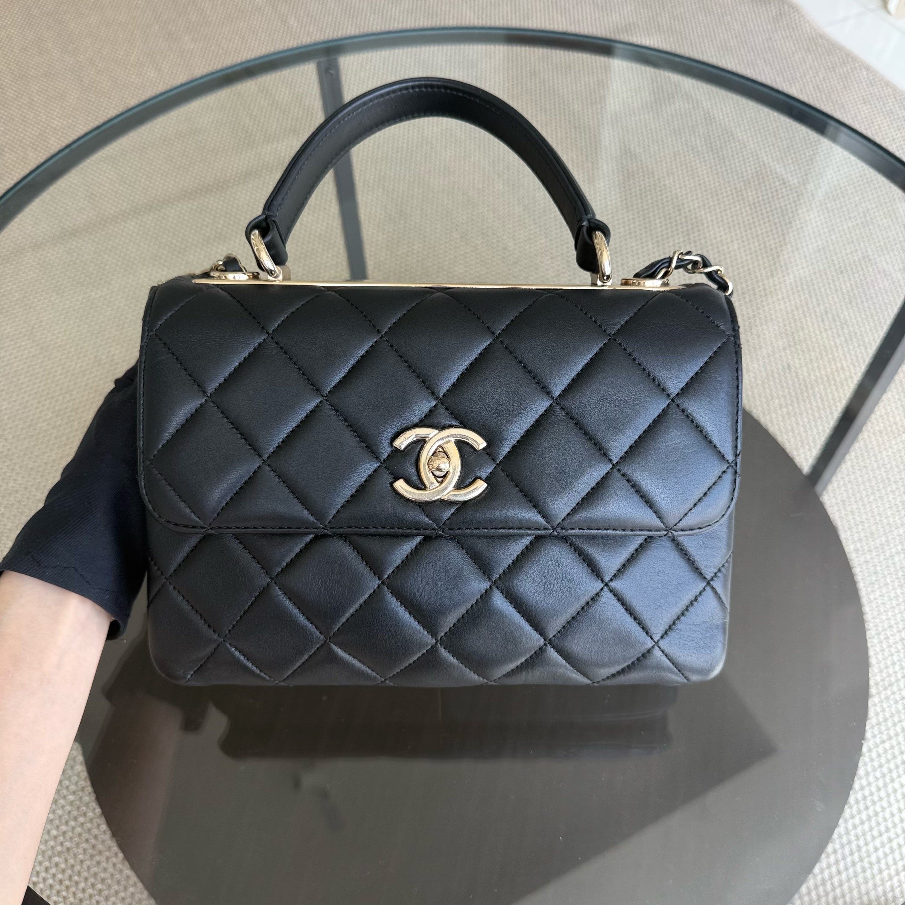 Chanel Trendy CC Small - Quilted Lambskin Black Gold Hardware Series 31