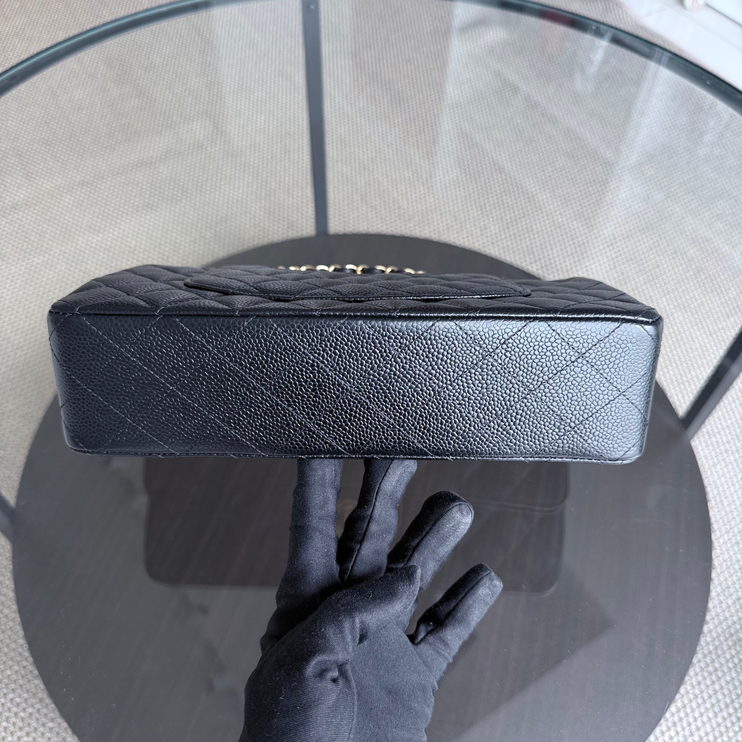 Chanel Classic Flap Medium - Caviar 25CM Quilted Black Gold Hardware Series 19