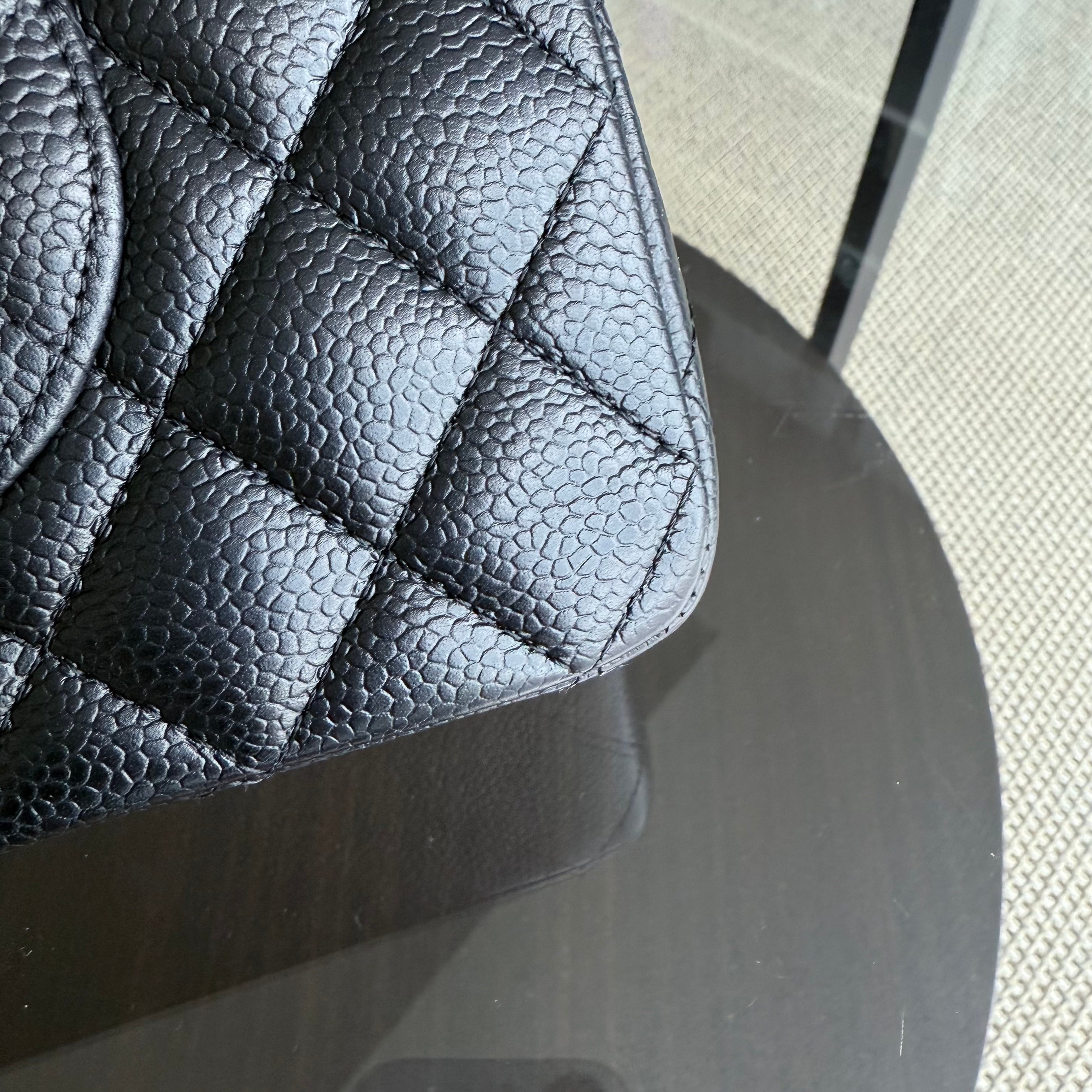 Chanel Classic Flap Medium - Caviar 25CM Quilted Black Silver Hardware Series 13