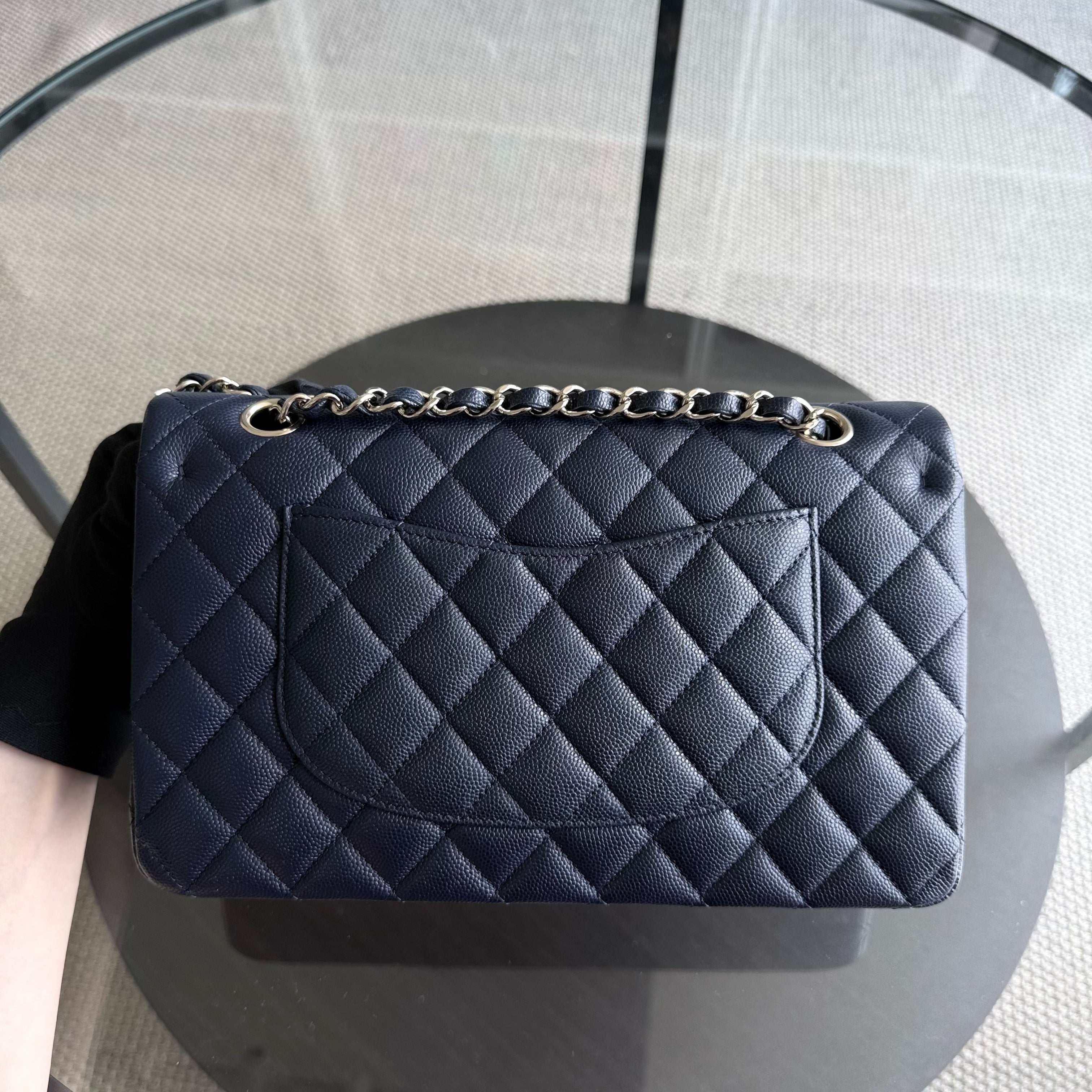 Chanel Classic Flap Medium - Caviar 25CM Quilted Midnight Blue Gold Hardware Series 31