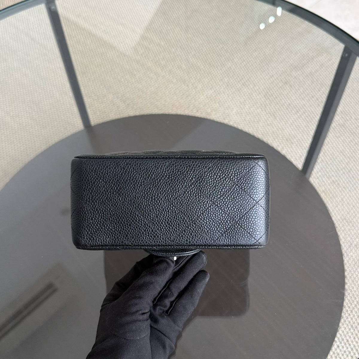 Chanel Classic Flap Mini Square - Caviar Quilted Black Silver Hardware Series 24