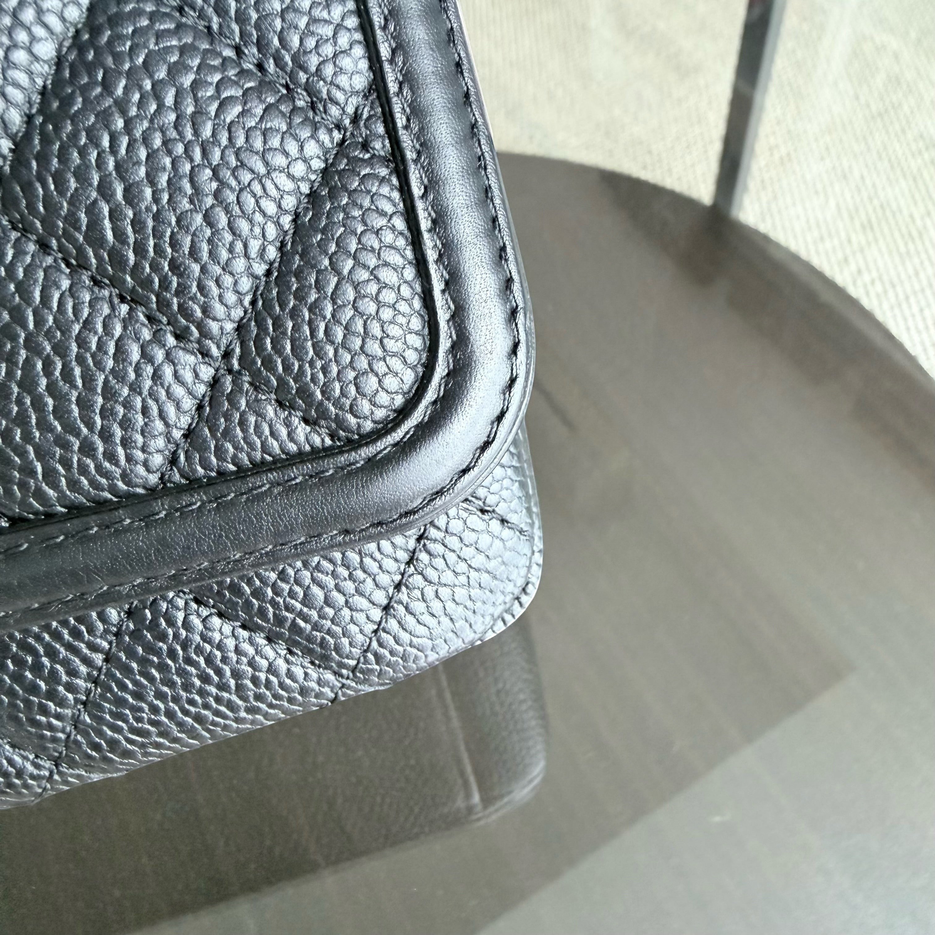 Chanel Filigree CC Medium - 25CM Caviar Quilted Grained Calfskin Black Gold Hardware Series 24