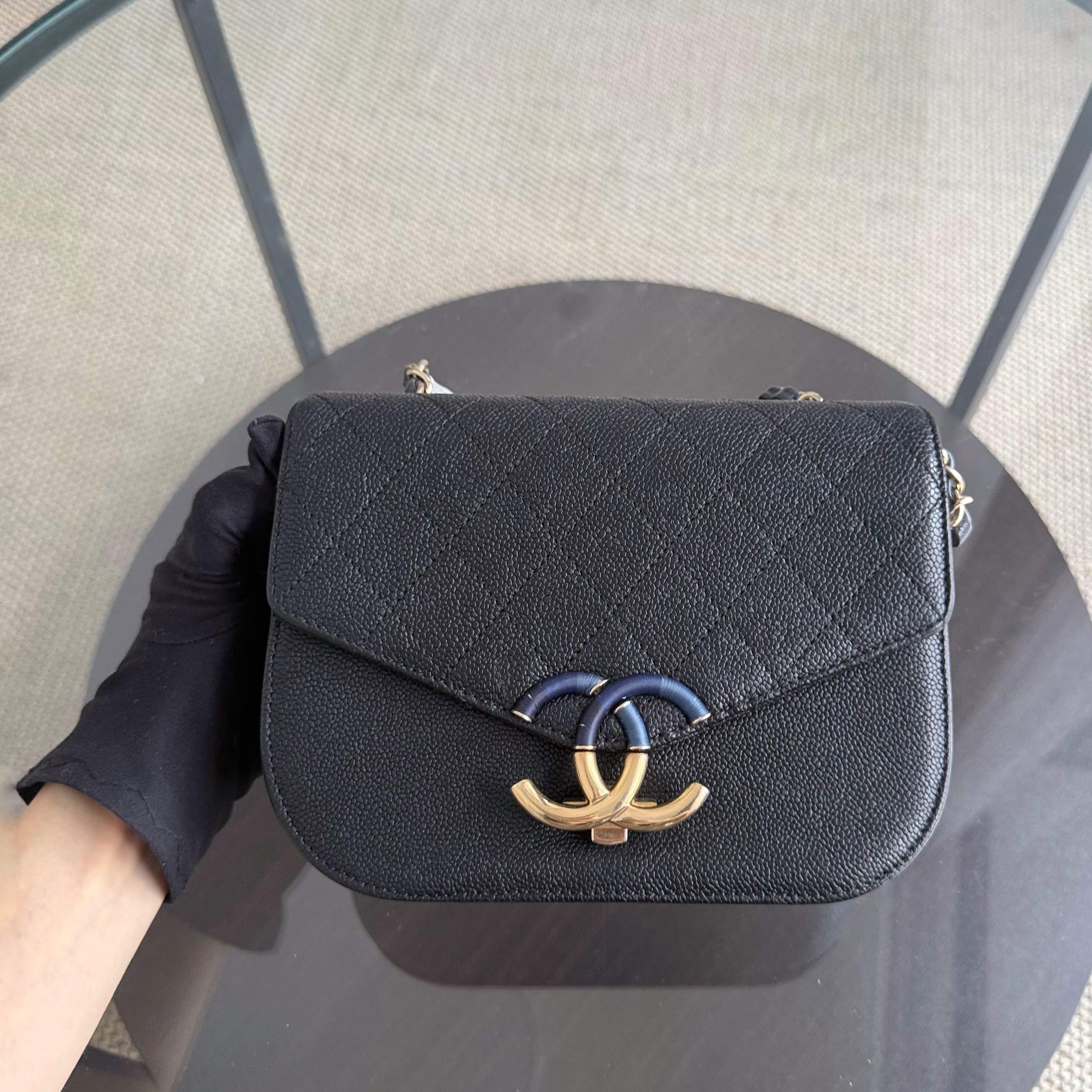 Chanel Coco Curve Cuba - 21CM Caviar Black Gold Hardware Series 25