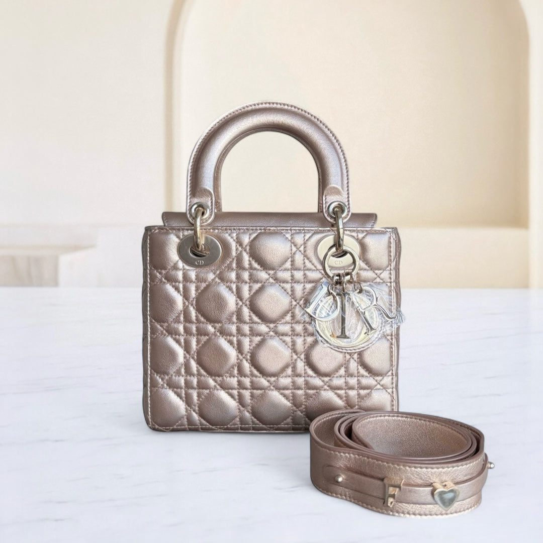 Dior Lady Small Flap ABC - Cannage Calfskin Gold Metallic Gold Hardware MyABC