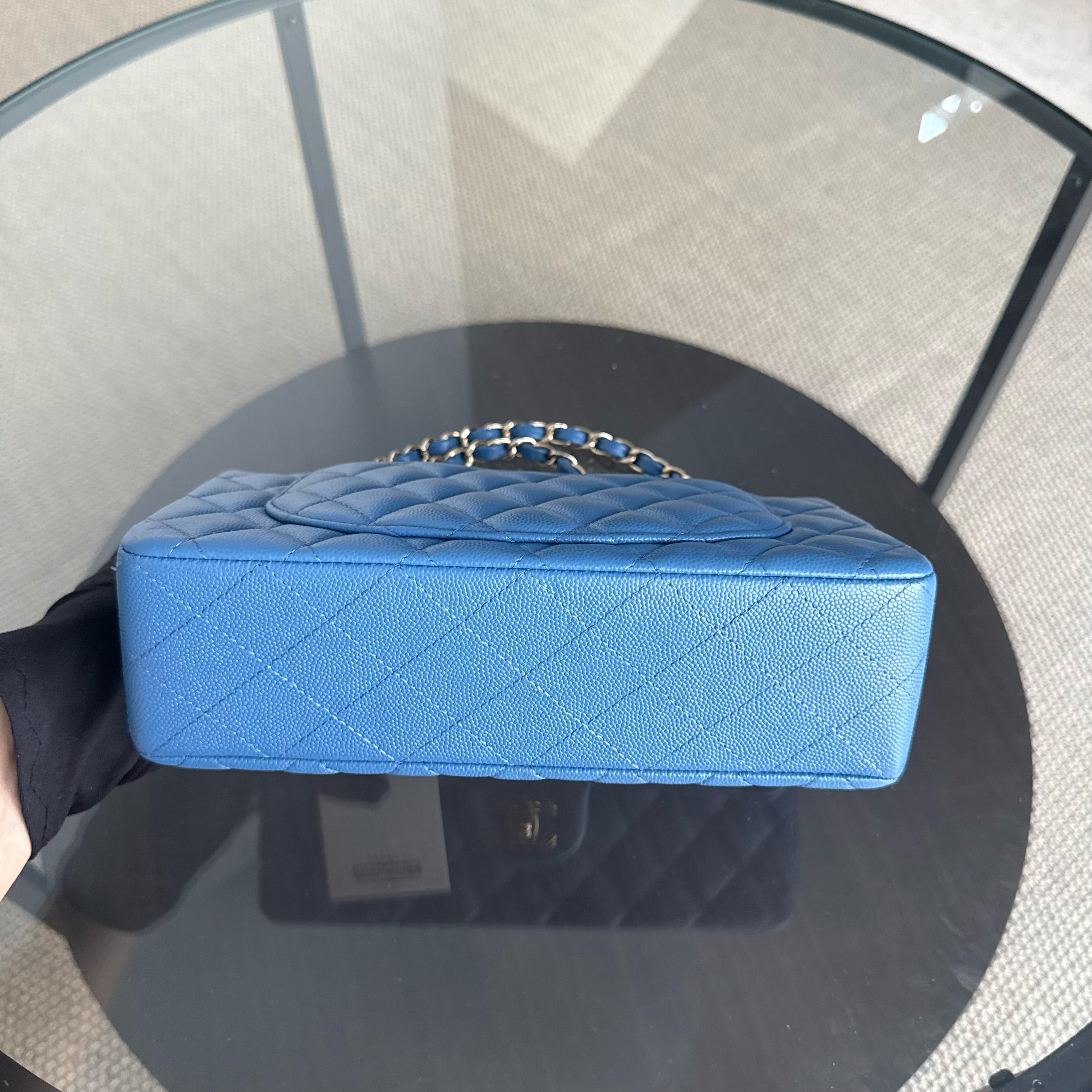 Chanel Classic Flap Small - Caviar 23CM Quilted Ocean Blue Gold Hardware Series 30