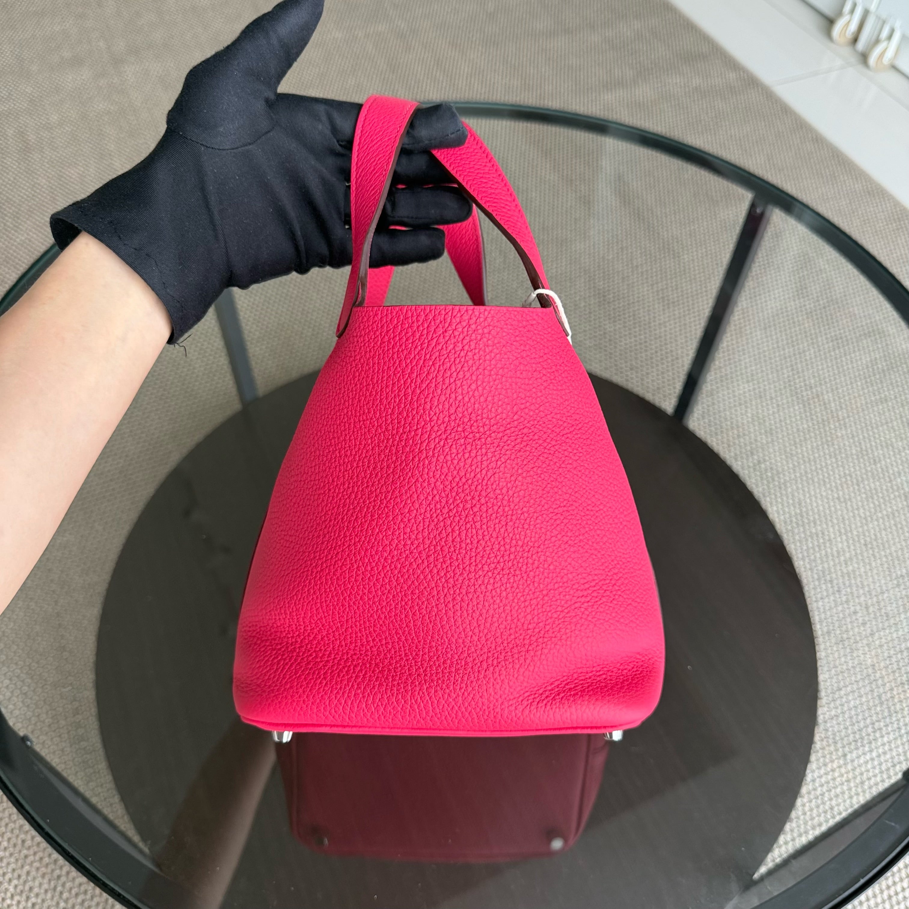 Hermes Picotin Lock 18 - TC Taurillion Clemence Pink Palladium Hardware Stamp A