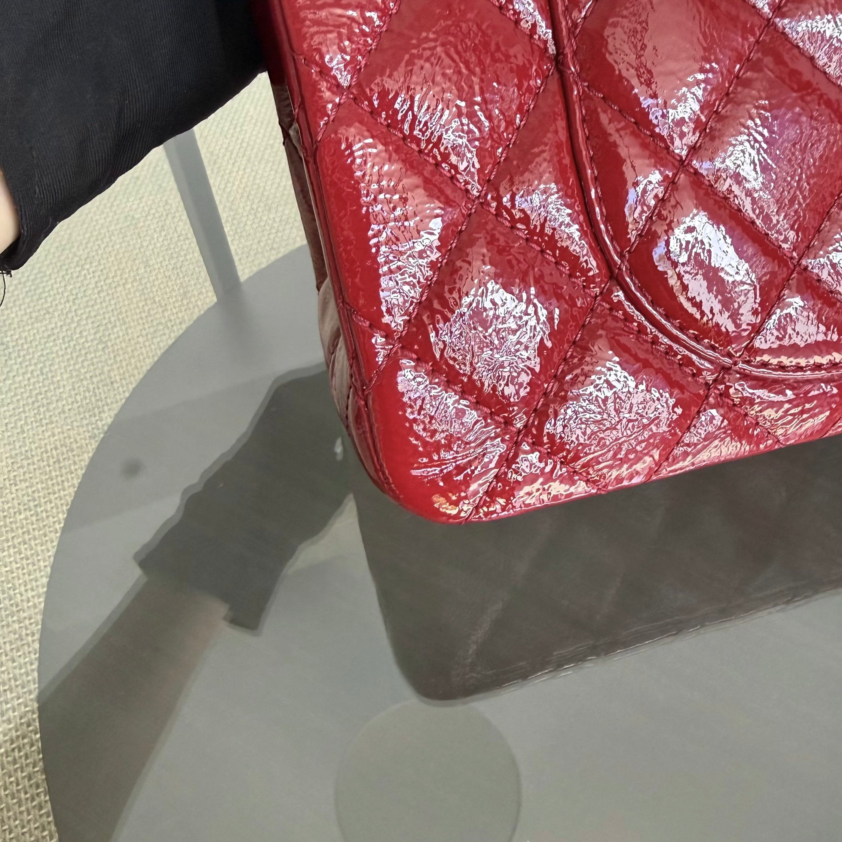 Chanel 2.55 Reissue 227 - Quilted Aged Glazed Calfskin Red Silver Hardware Series 14