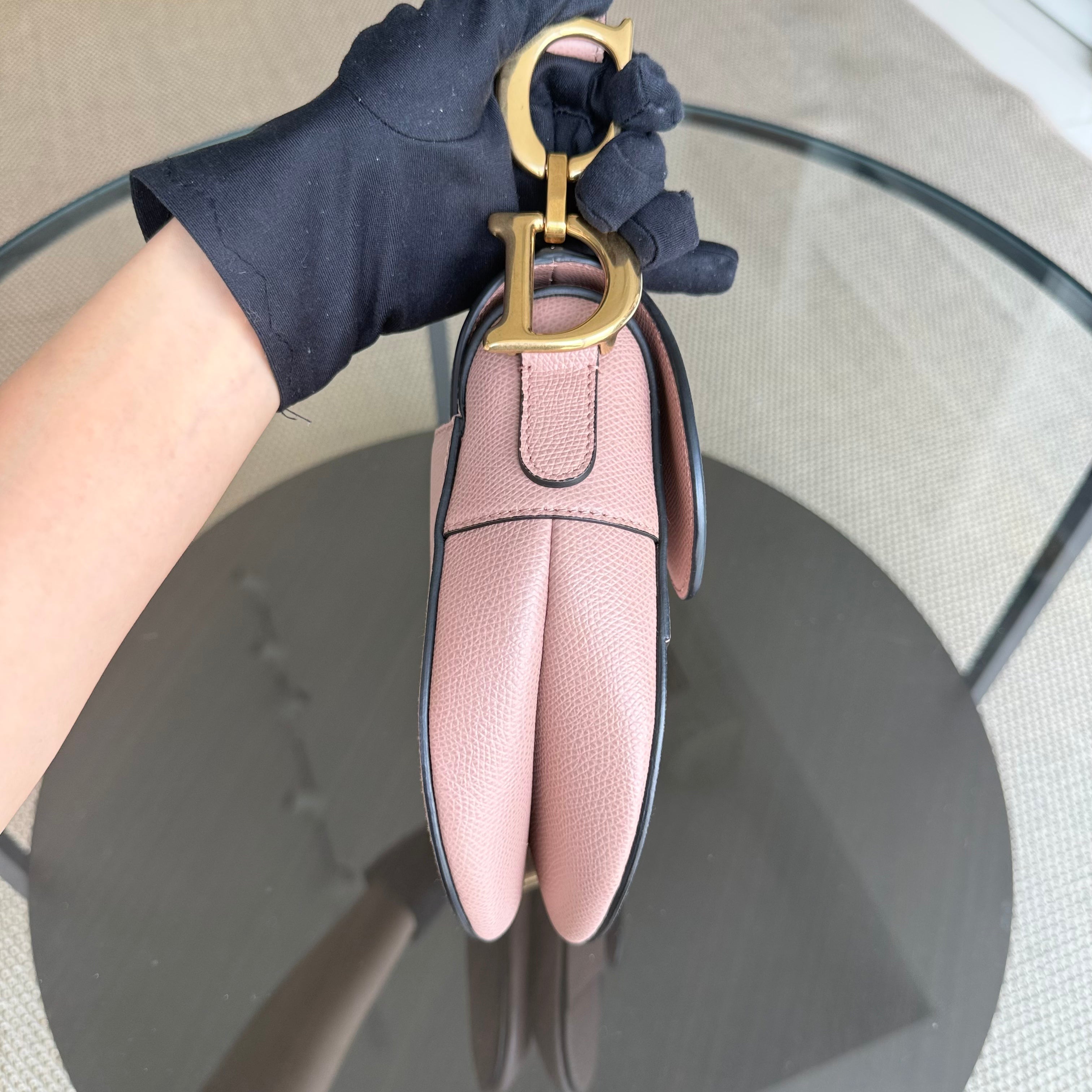 Dior Saddle Medium - Grained Calfskin Blush Gold Hardware