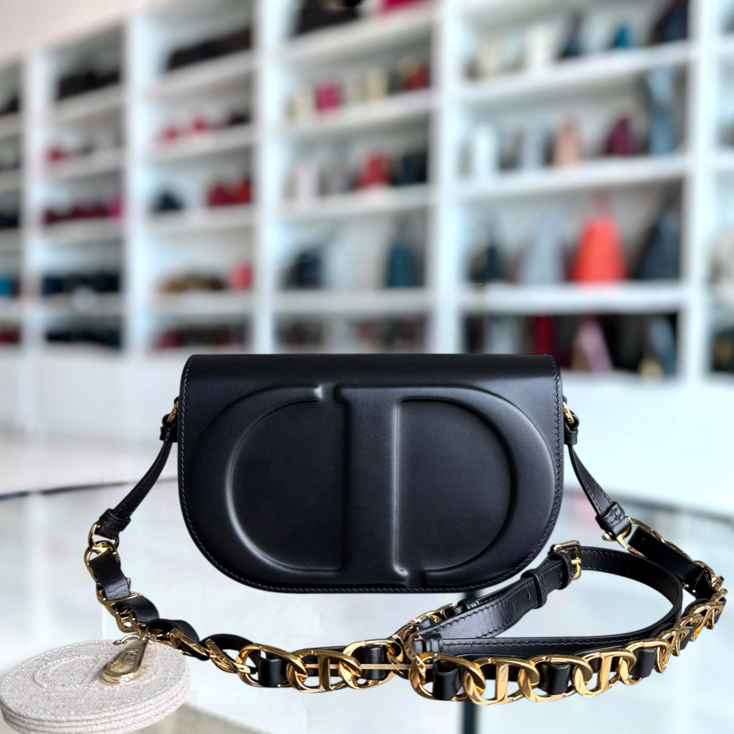 Dior CD Signature Bag - Black Calfskin Gold Hardware