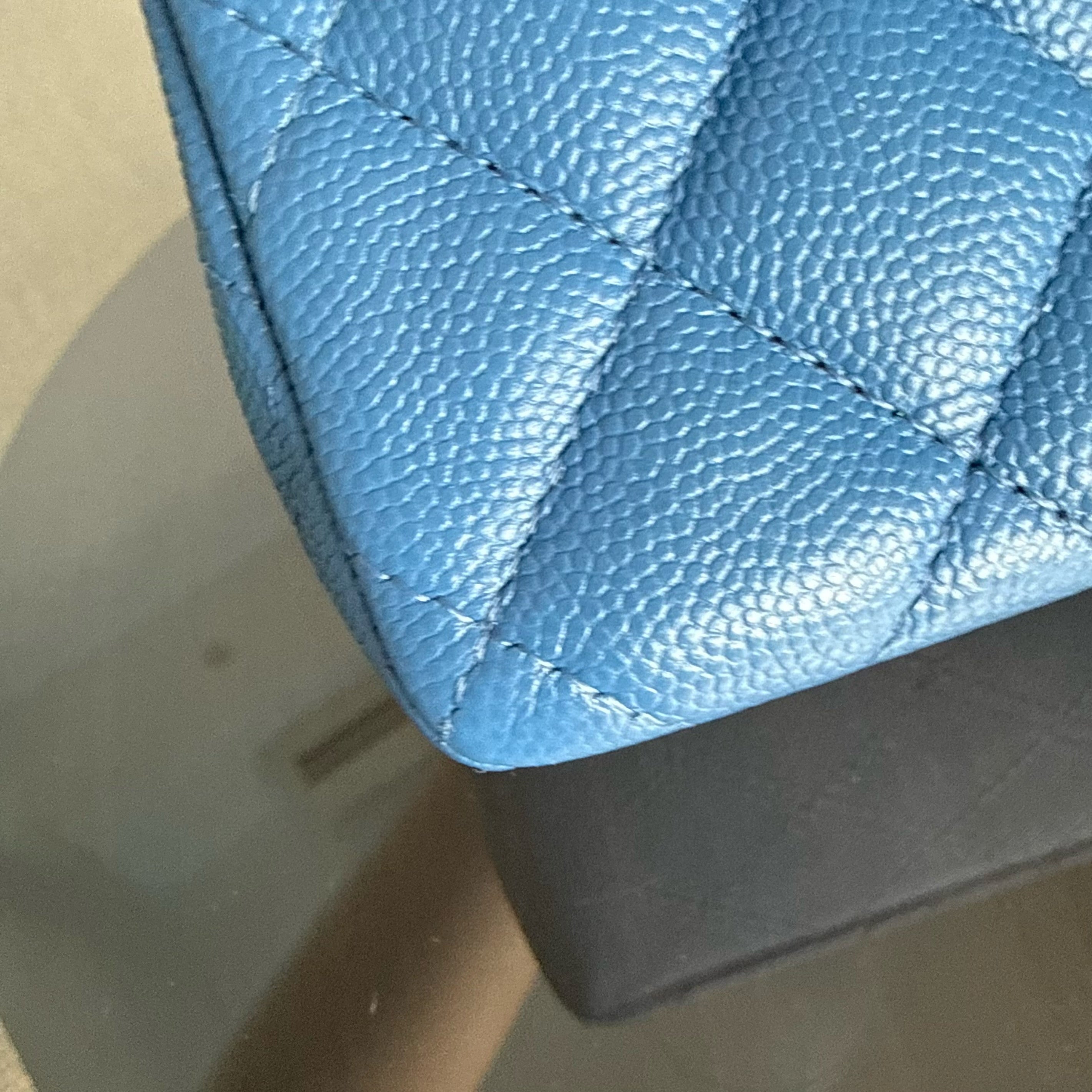 Chanel Classic Flap Small - Caviar 23CM Quilted Ocean Blue Gold Hardware Series 30