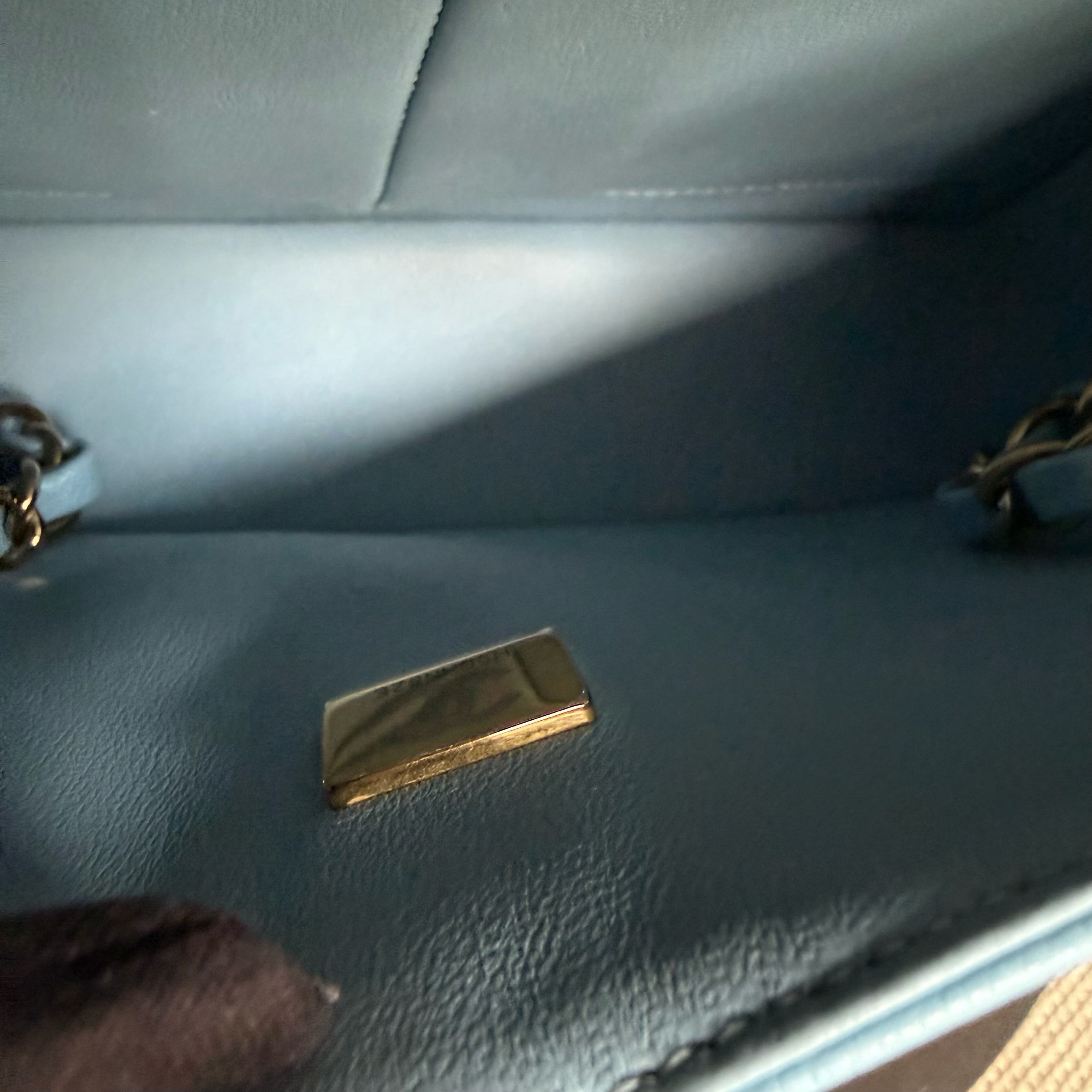 Chanel Classic Flap Small - Caviar 23CM Quilted Baby Blue Light Gold Hardware Microchip