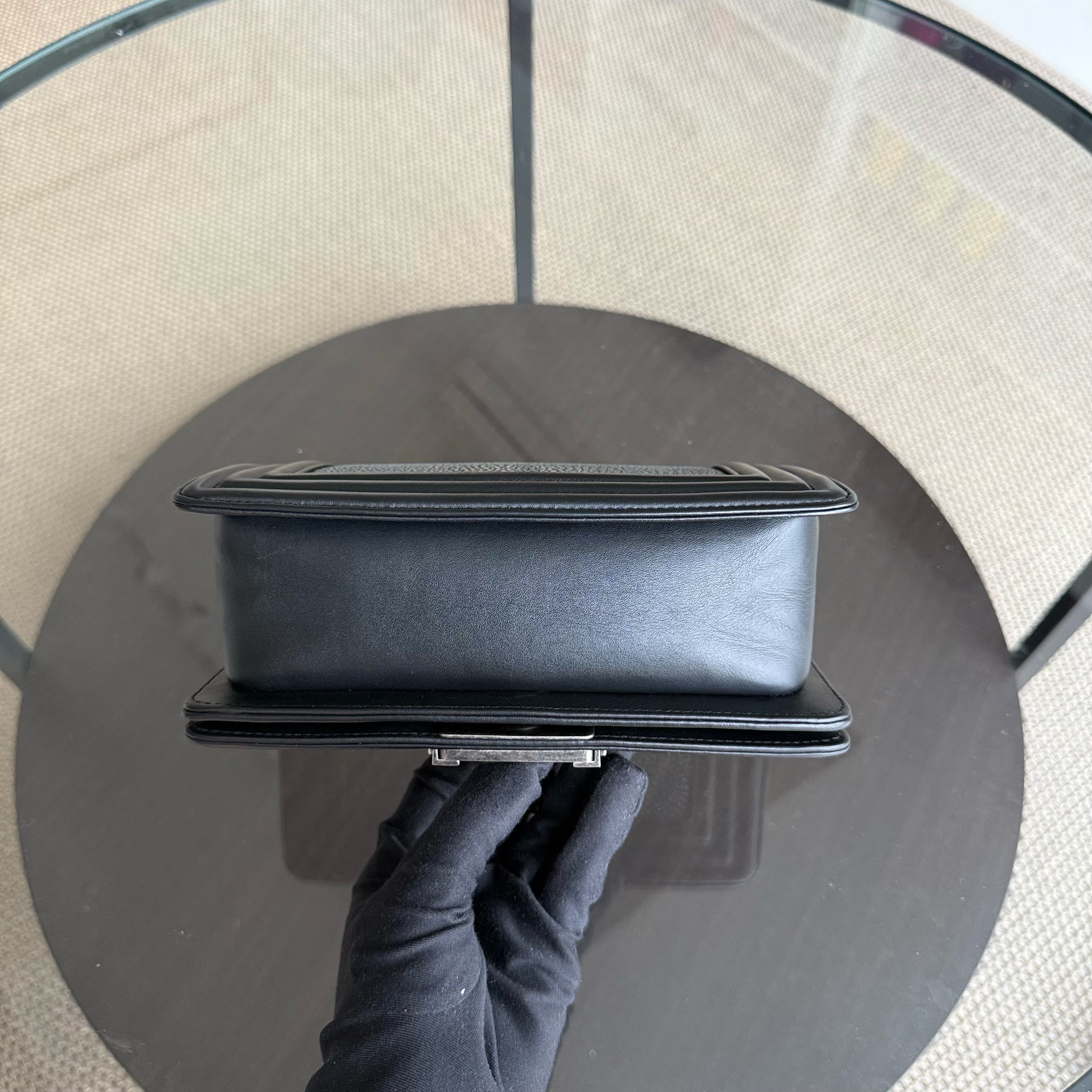 Chanel Boy Small - Small Galuchat Stingray Blue Ruthenium Silver Hardware Series 18