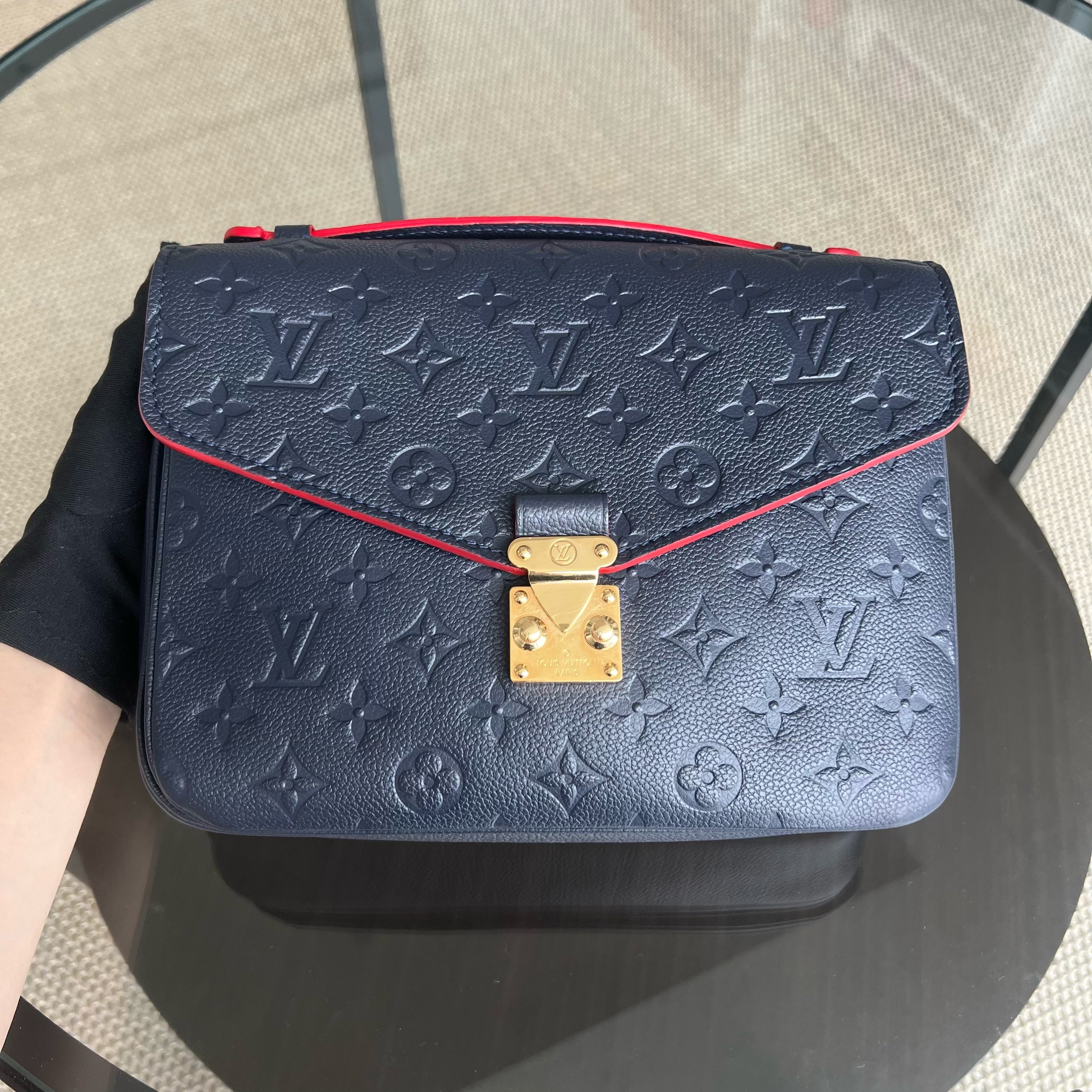 Louis Vuitton Pochette Metis - Empreinte Monogram Marine Rouge Navy Blue Gold Hardware