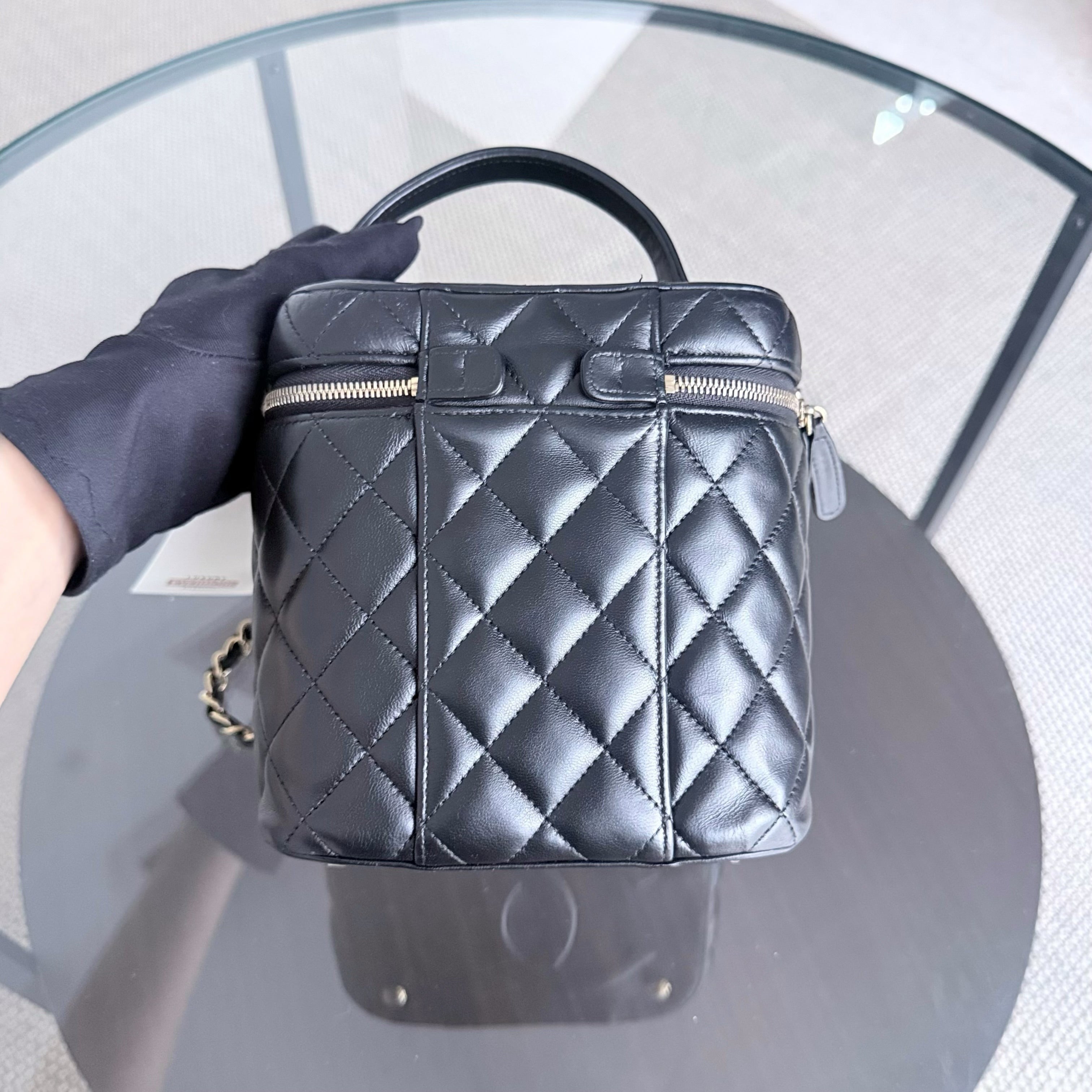 Chanel Trendy CC Vanity Black Lambskin Gold Hardware Microchip