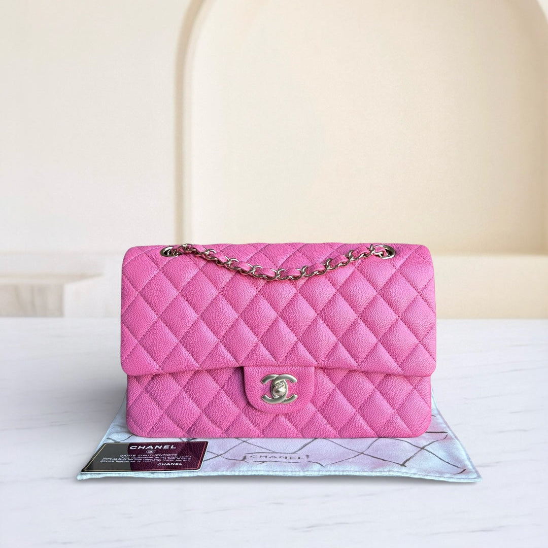 Chanel Classic Flap Medium - Caviar 25CM Quilted Grained Calfskin Barbie Pink Gold Hardware Series 27