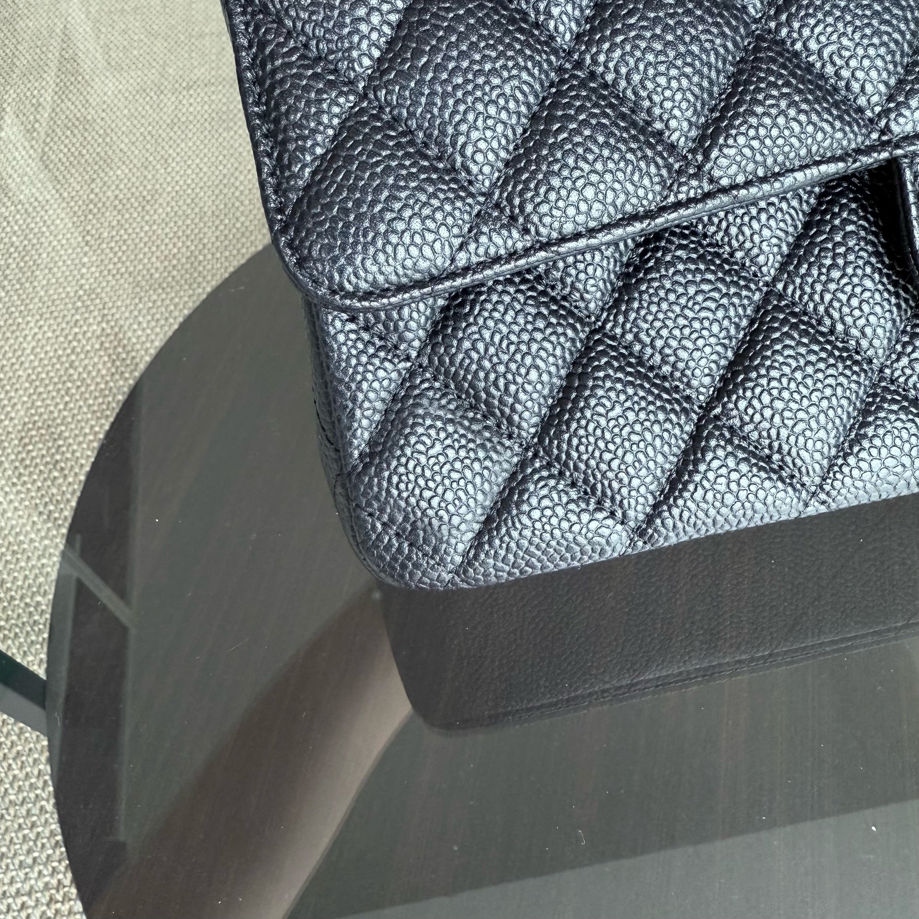 Chanel Classic Flap Medium - Caviar 25CM Quilted Black Gold Hardware Series 21