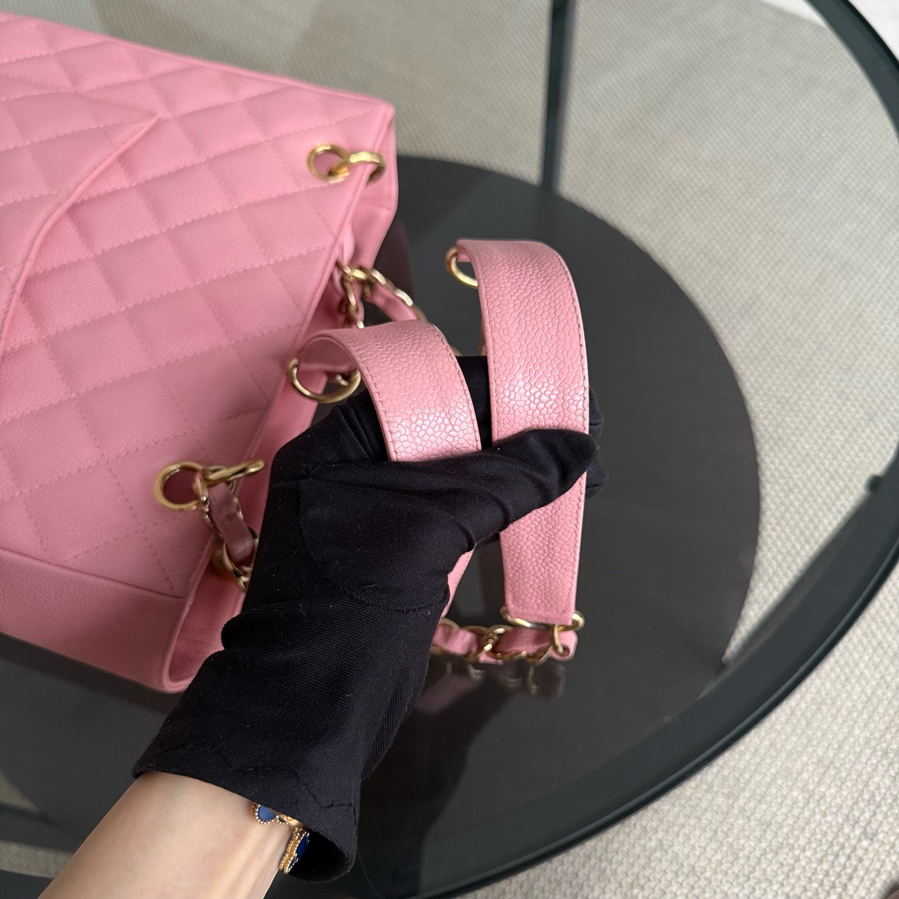 Chanel PST Petite Shopping Tote - Caviar Quilted Light Pink Gold Hardware Series 8