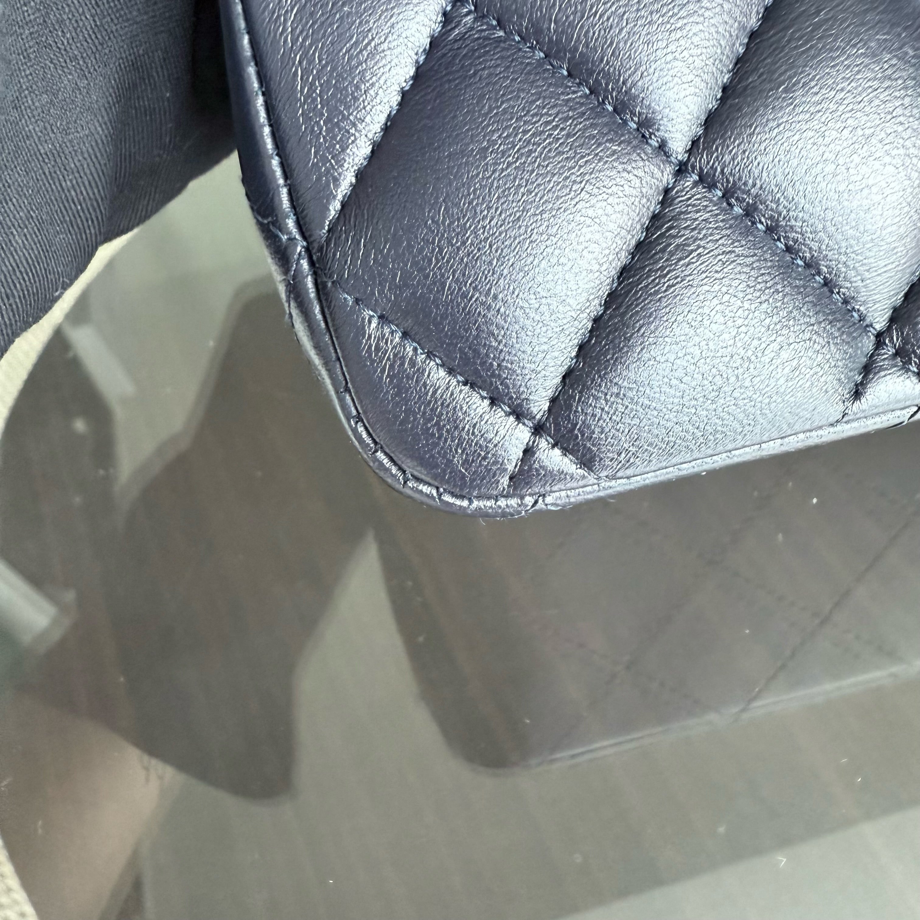 Chanel Classic Flap Medium - 25CM Quilted Lambskin Midnight Blue Gold Hardware Series 20
